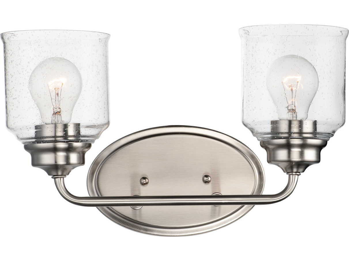 Maxim Lighting Acadia 2-Light Satin Nickel Glass Vanity Light