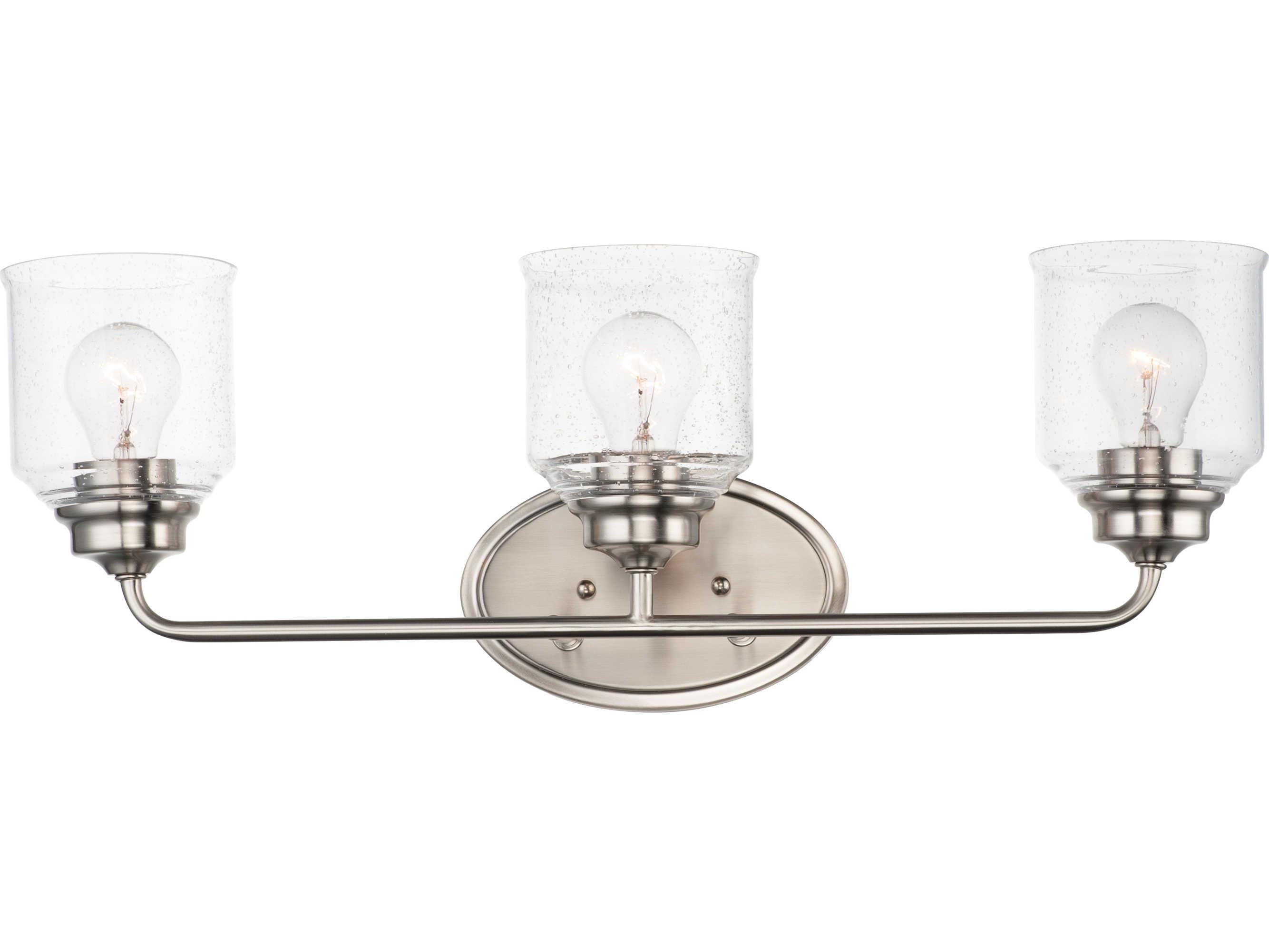 Maxim Lighting Acadia 3-Light Satin Nickel Glass Vanity Light