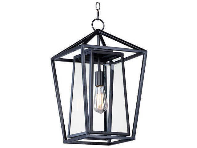 Maxim Lighting Artisan 1-Light Black Clear Glass Lantern Mini Pendant