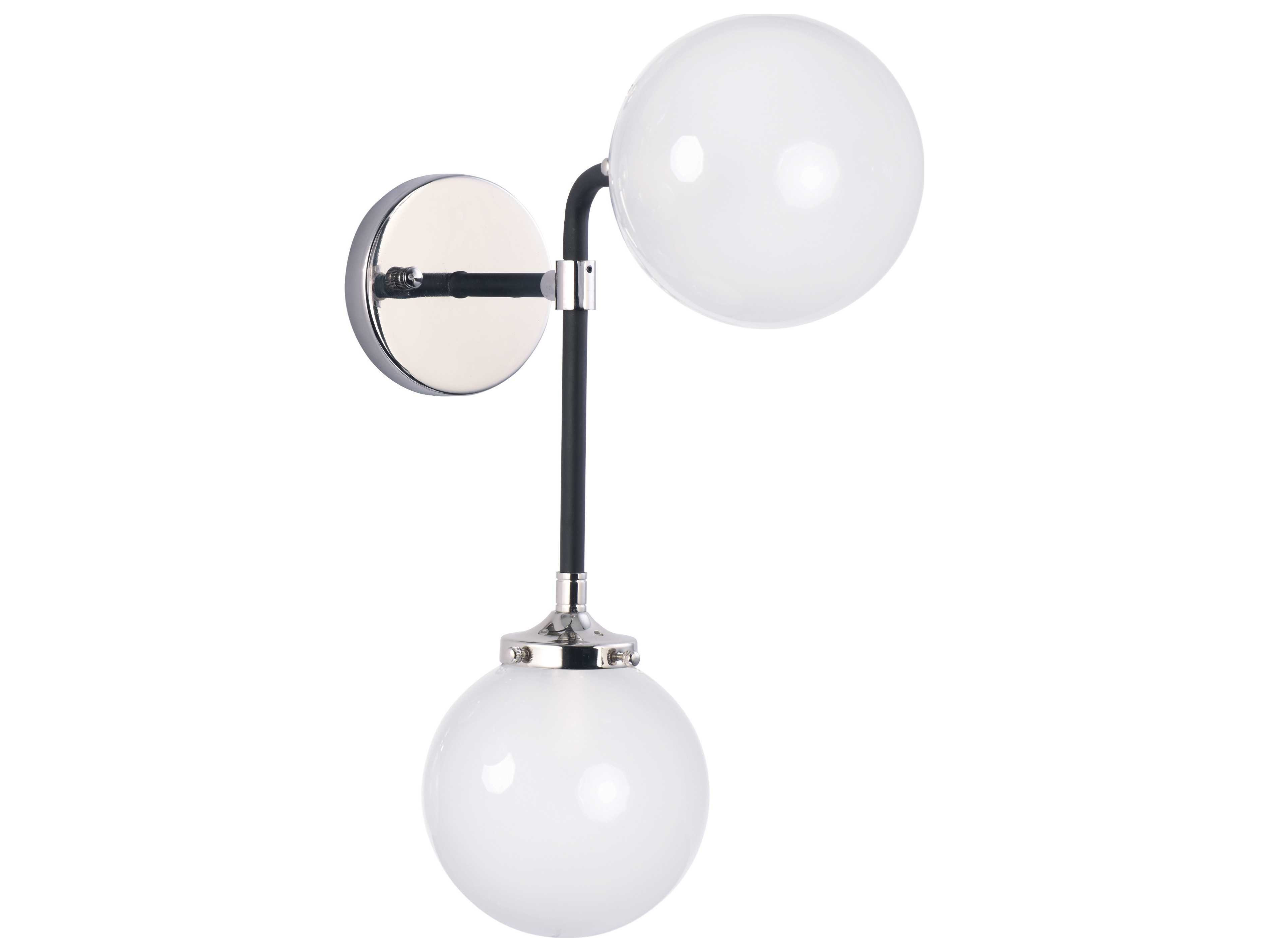 Maxim Lighting Atom Black And Polished Nickel Glass Wall Sconce