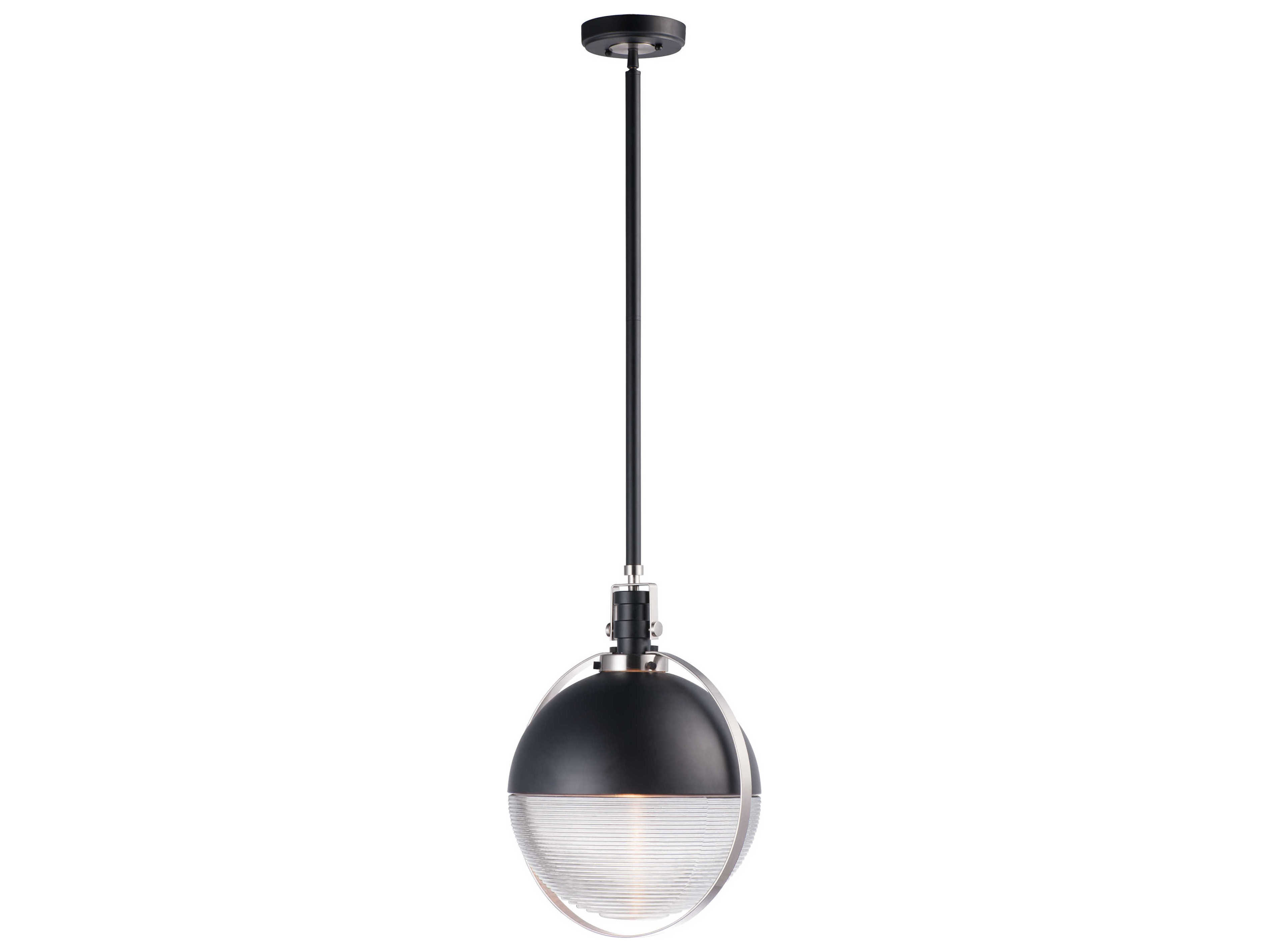 Maxim Lighting Axiom 1-Light Black Satin Nickel Glass LED Globe Pendant