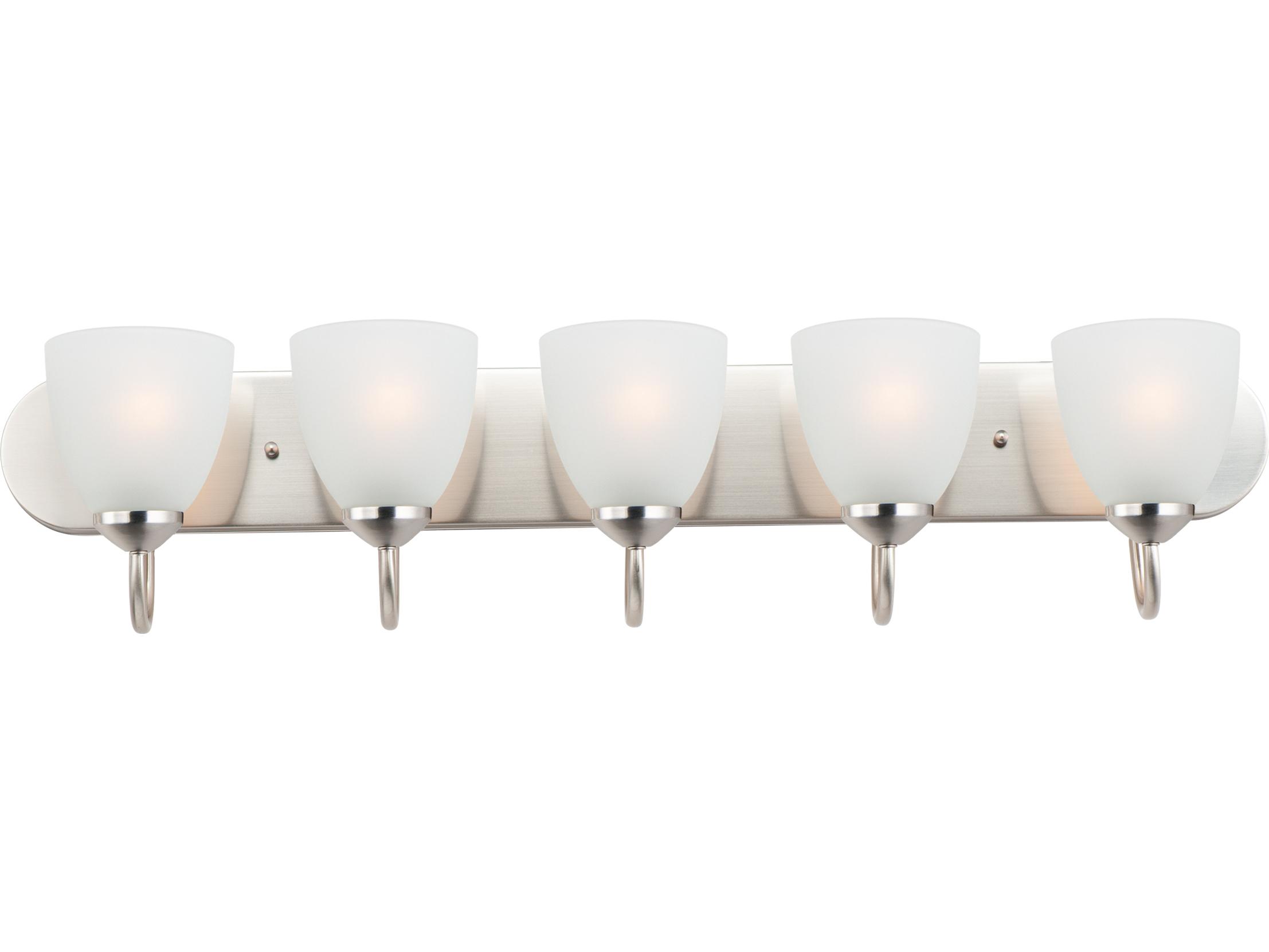 Maxim Lighting Axis 5-Light Satin Nickel Glass Vanity Light