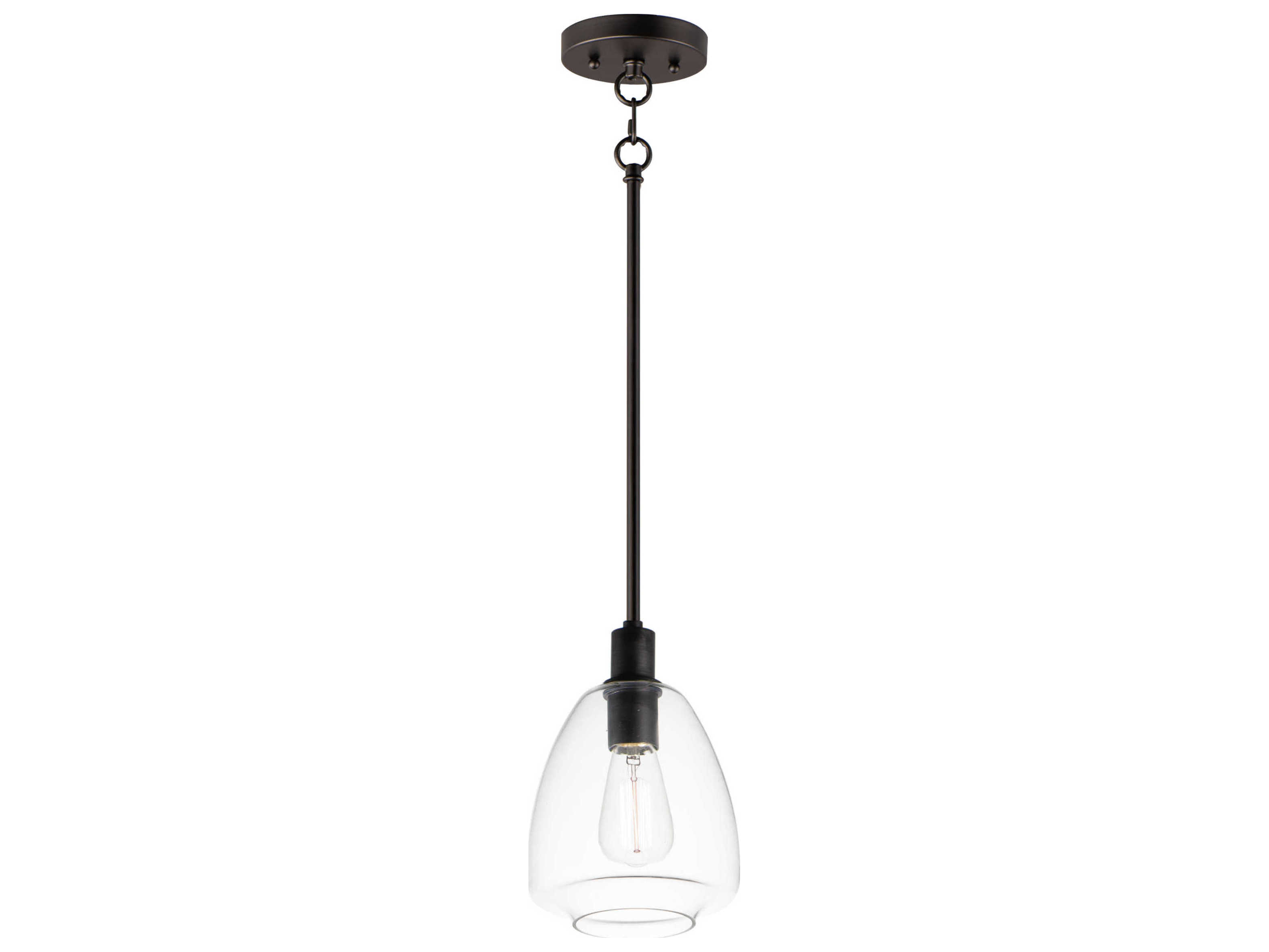 Maxim Lighting Babylon 1-Light Black Glass Bell Mini Pendant