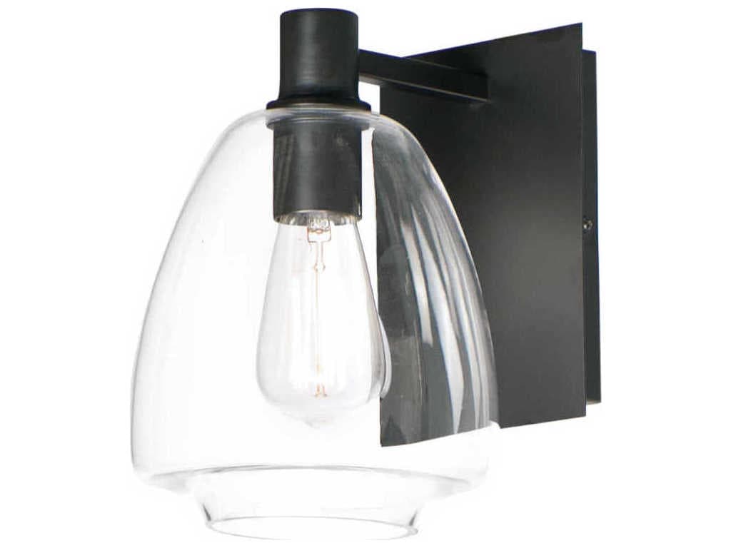 Maxim Lighting Babylon 1-Light Black Glass Wall Sconce