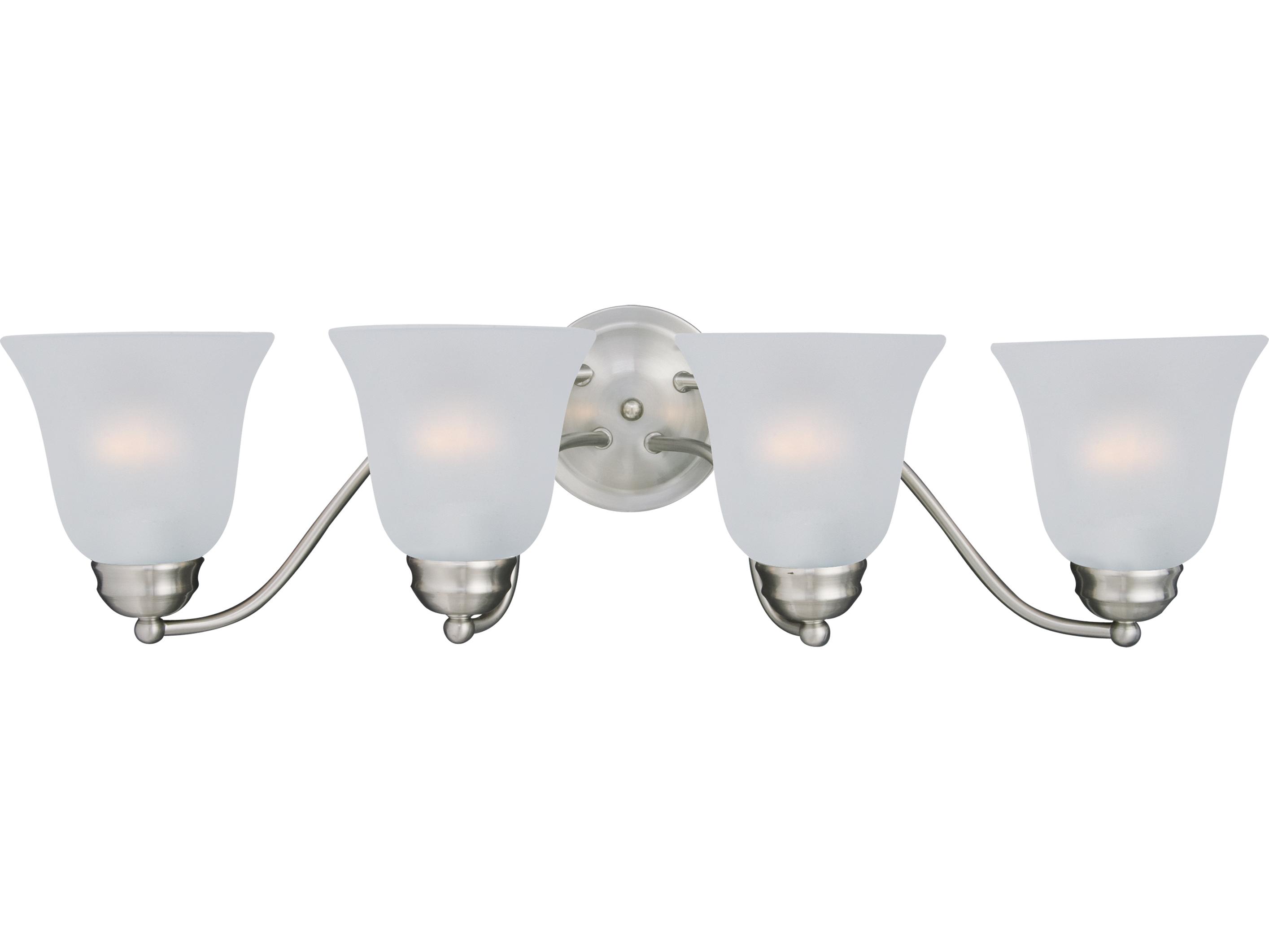 Maxim Lighting Basix 4-Light Satin Nickel Glass Vanity Light