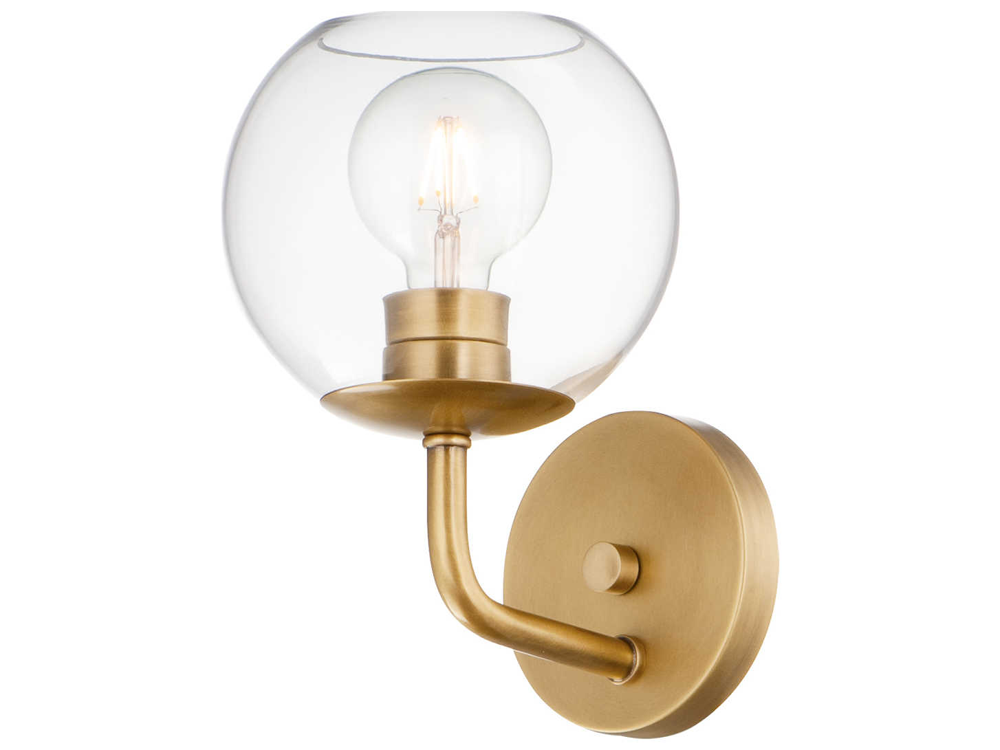 Maxim Lighting Branch 1-Light Natural Aged Brass Glass Wall Sconce
