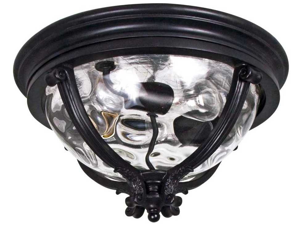 Maxim Lighting Camden & Water Glass 3 - Light Outdoor Ceiling Light