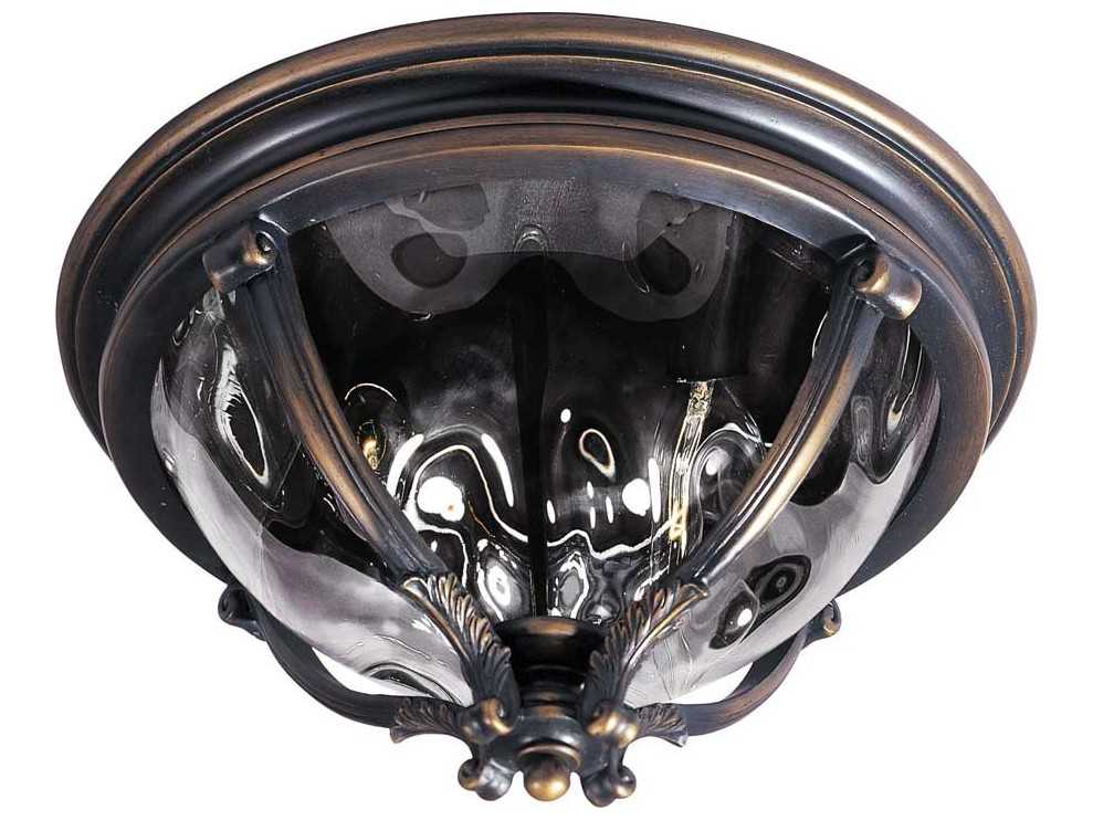 Maxim Lighting Camden & Water Glass 3 - Light Outdoor Ceiling Light