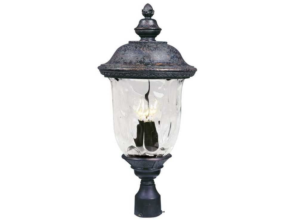 Maxim Lighting Carriage House VX & Water Glass 3 - Light Incandescent Outdoor Post Light