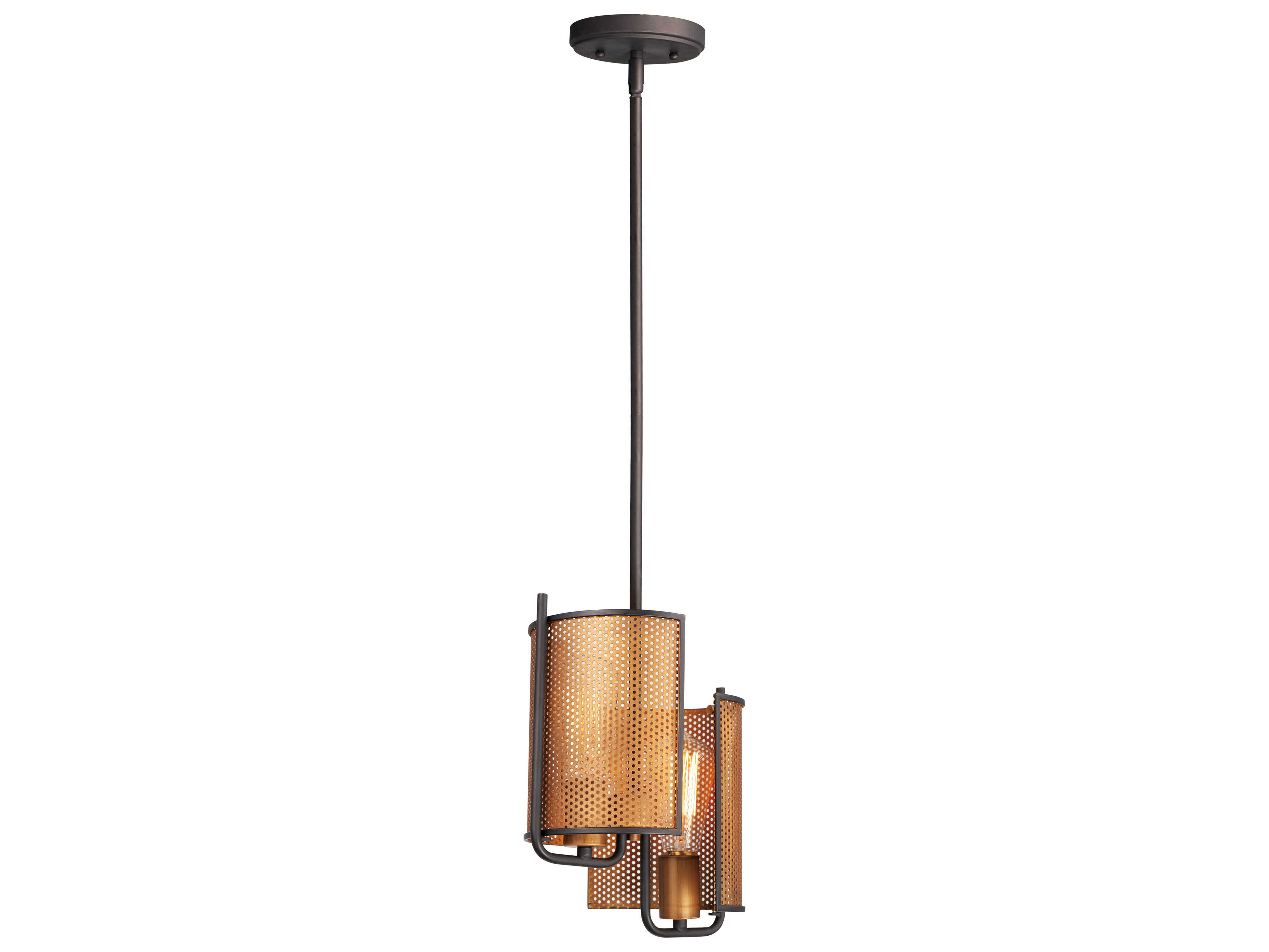 Maxim Lighting Caspian 2-Light Oil Rubbed Bronze Antique Brass Mini Pendant