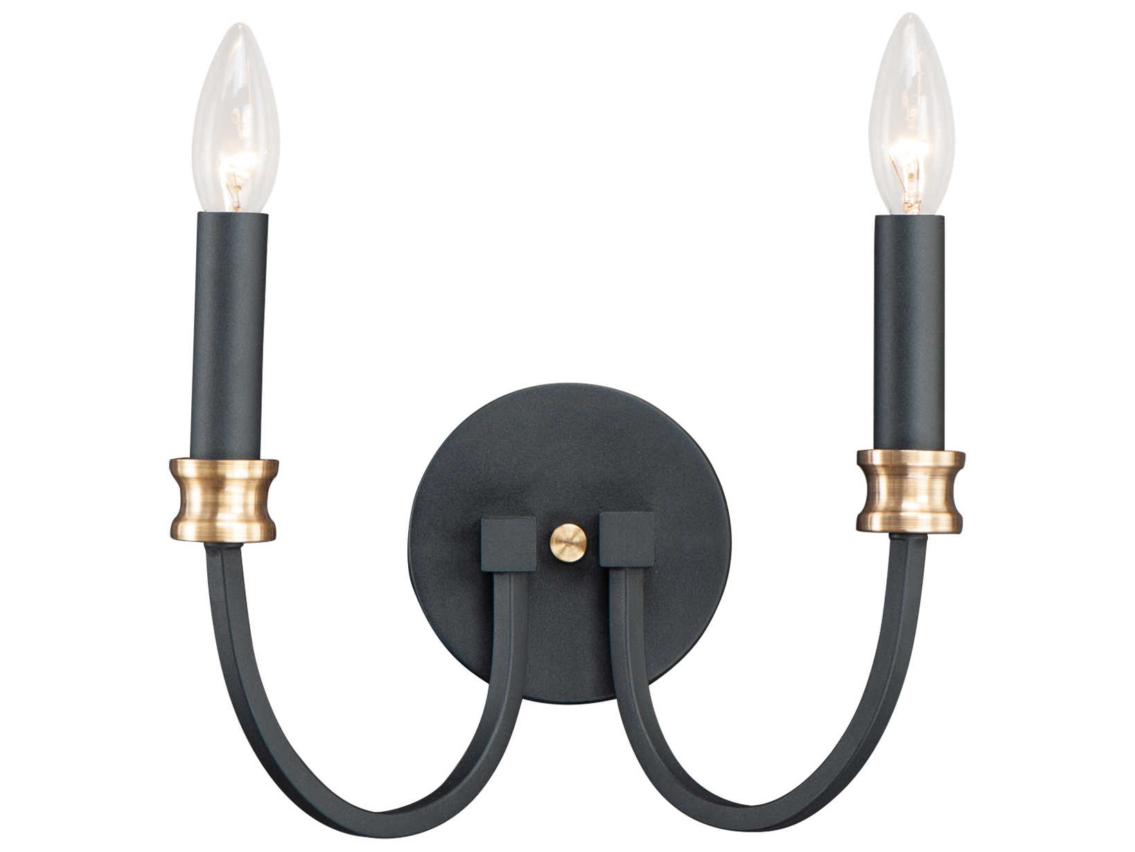 Maxim Lighting Charlton 2-Light Black Antique Brass Wall Sconce