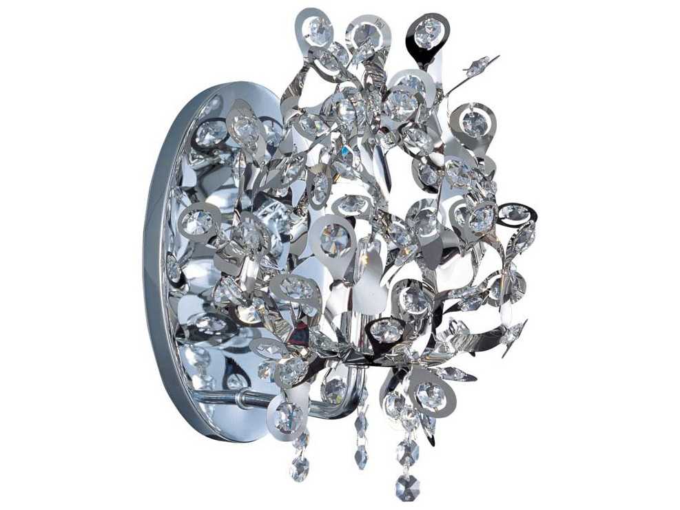 Maxim Lighting Comet 1-Light Polished Chrome Crystal Glass Wall Sconce