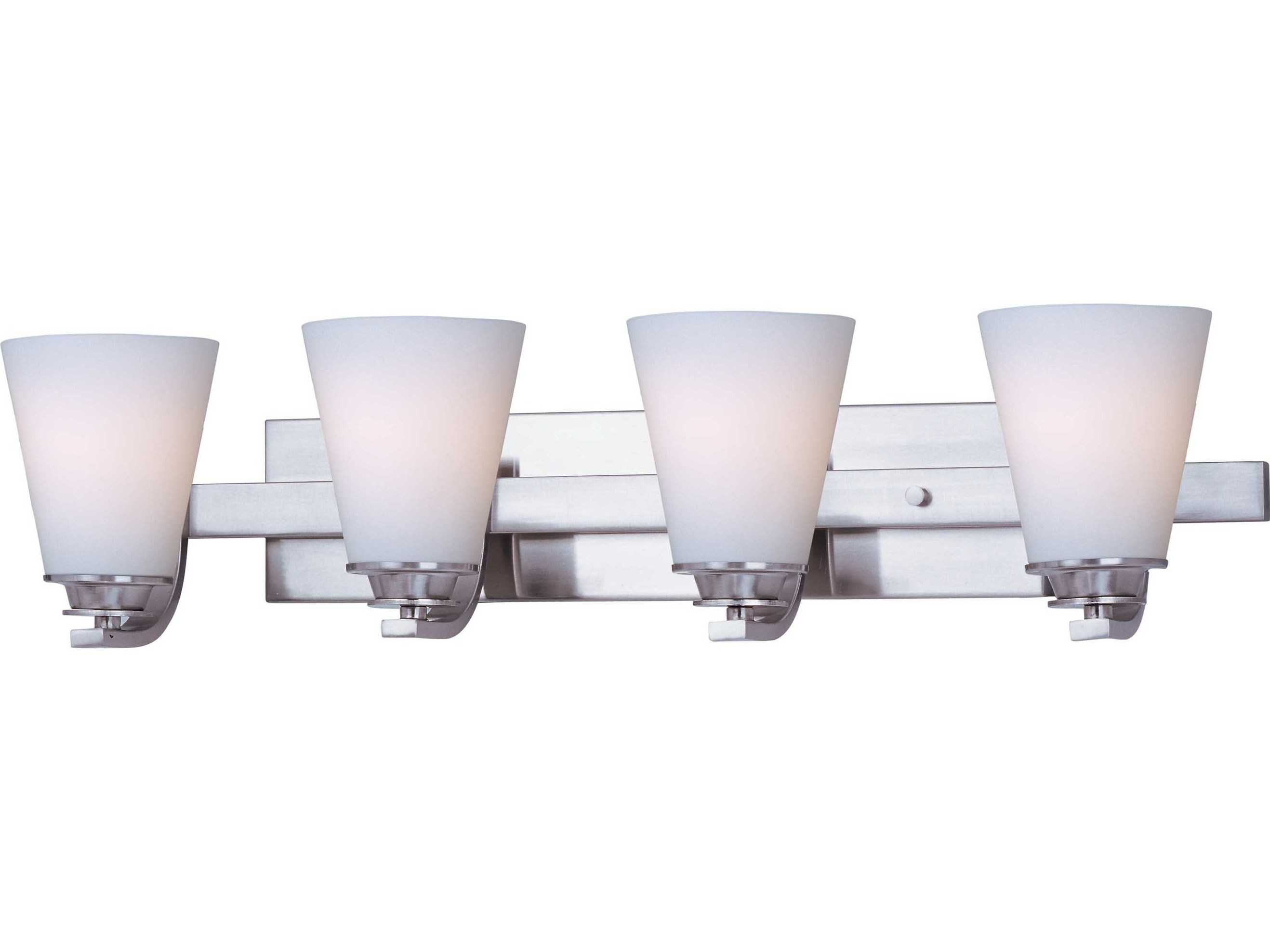 Maxim Lighting Conical 4-Light Satin Nickel Glass Vanity Light