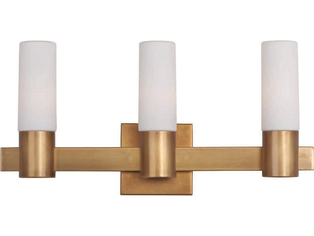 Maxim Lighting Contessa 3-Light Natural Aged Brass Glass Vanity Light