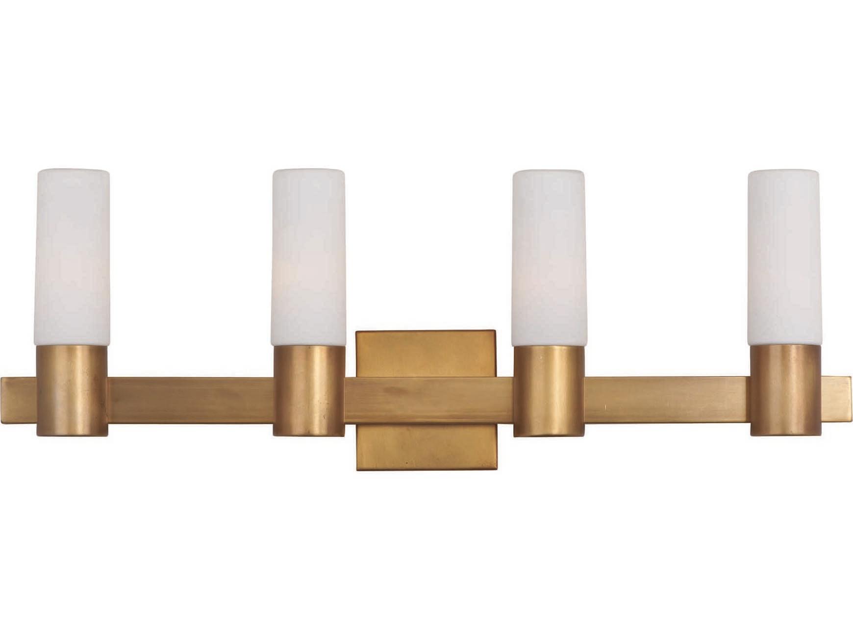 Maxim Lighting Contessa 4-Light Natural Aged Brass Glass Vanity Light