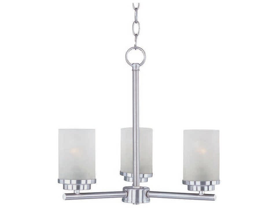 Maxim Lighting Corona 3-Light Satin Nickel Glass Cylinder Chandelier
