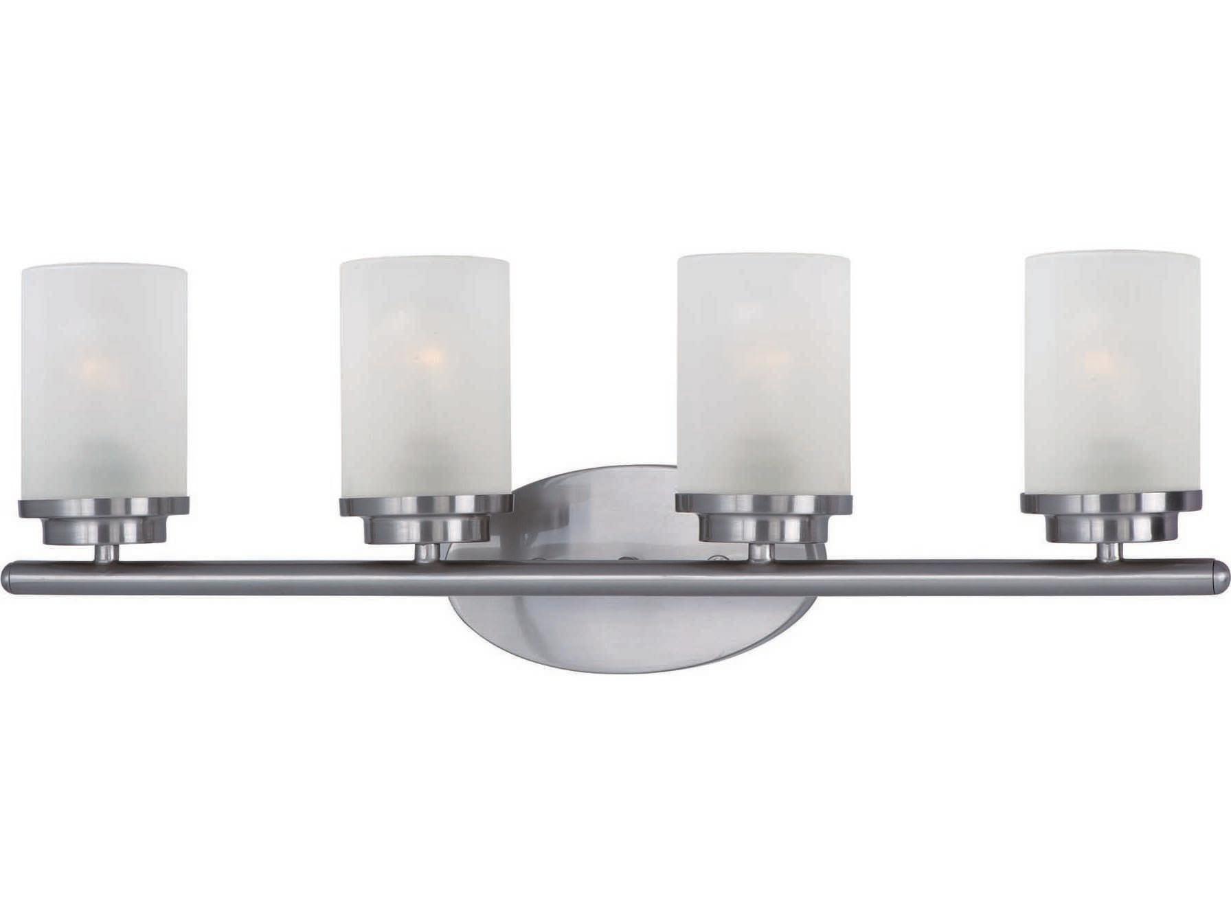 Maxim Lighting Corona 4-Light Satin Nickel Glass Vanity Light