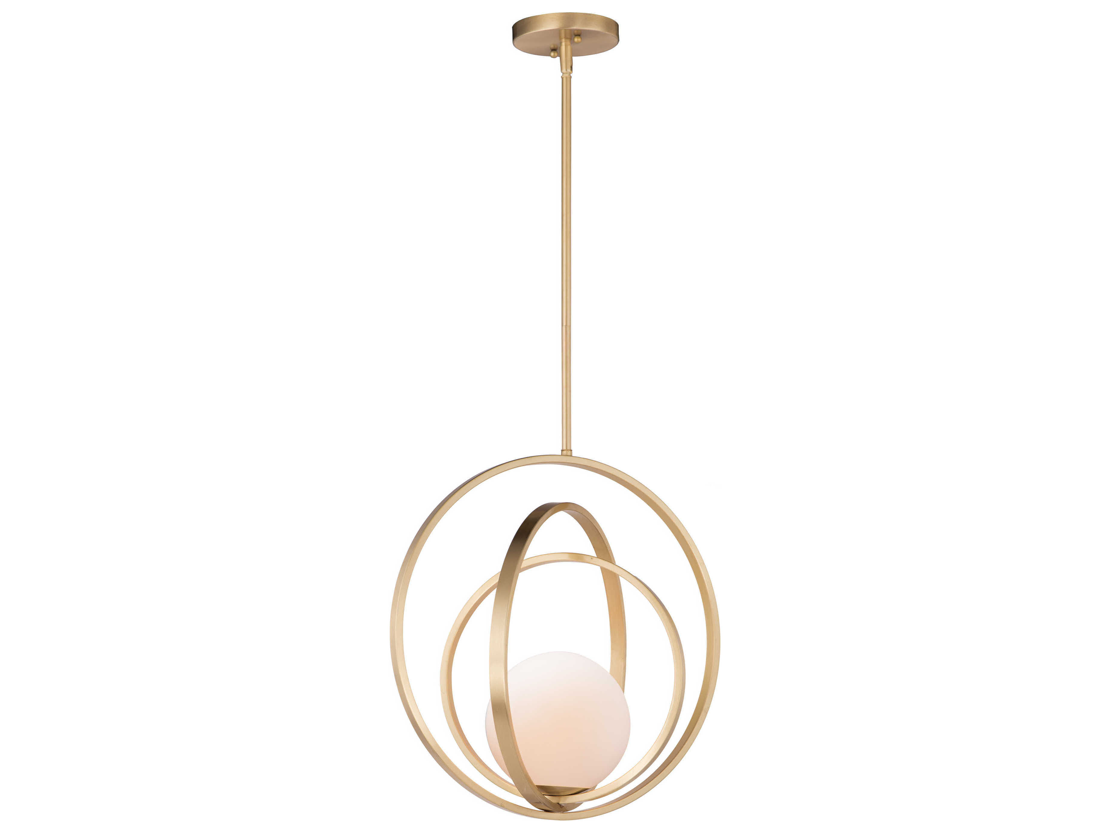 Maxim Lighting Coronet 1-Light Satin Brass Glass Globe Round Pendant