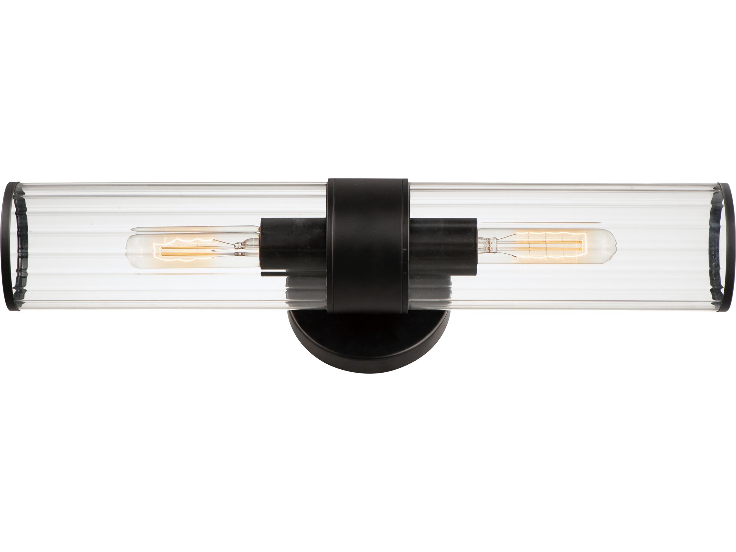 Maxim Lighting Crosby 2-Light Black Glass Wall Sconce