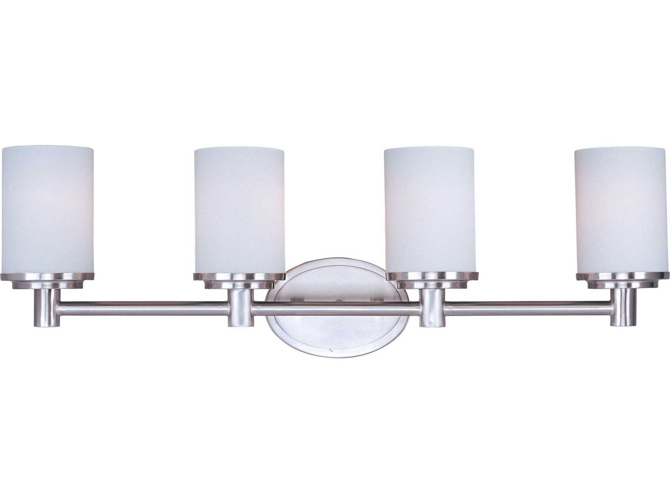 Maxim Lighting Cylinder 4-Light Satin Nickel Glass Vanity Light
