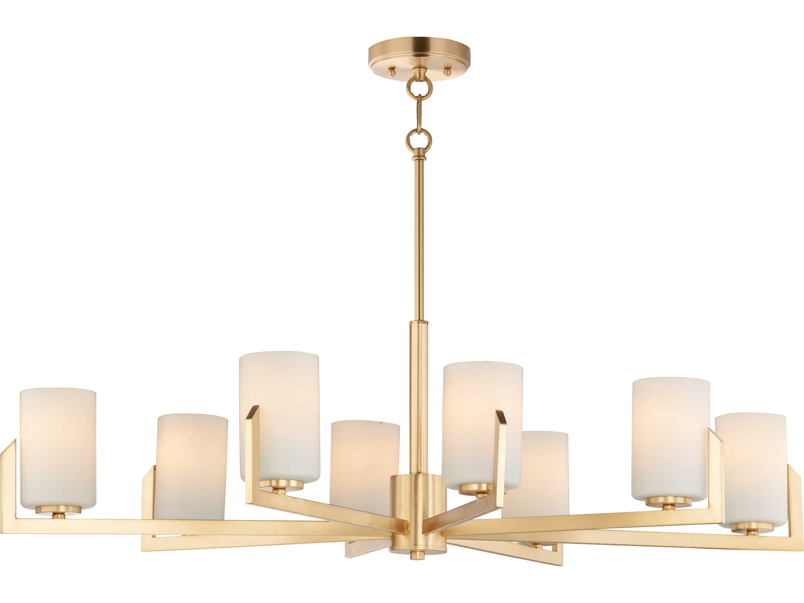 Maxim Lighting Dart 8-Light Satin Brass Glass Cylinder Island Pendant