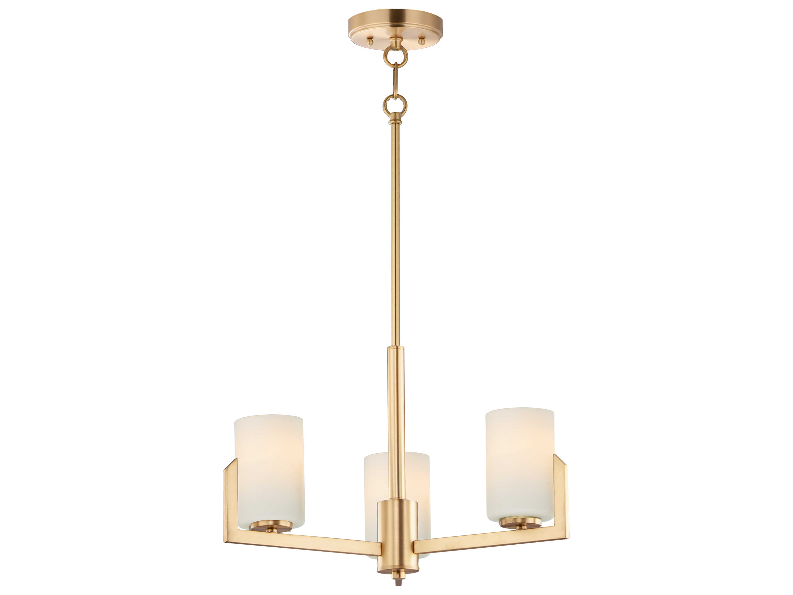 Maxim Lighting Dart 3-Light Satin Brass Glass Cylinder Chandelier