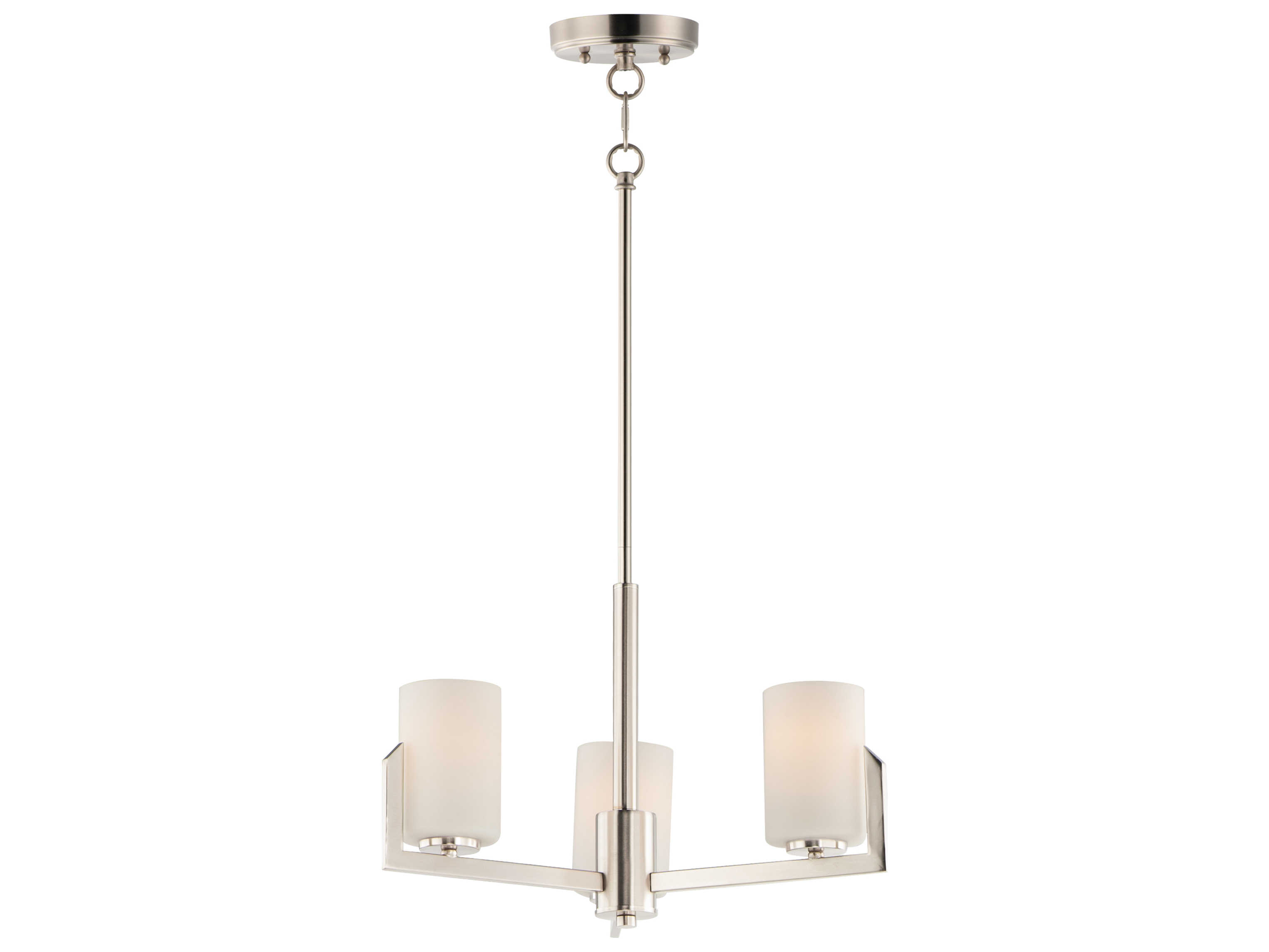 Maxim Lighting Dart 3-Light Satin Nickel Glass Cylinder Chandelier