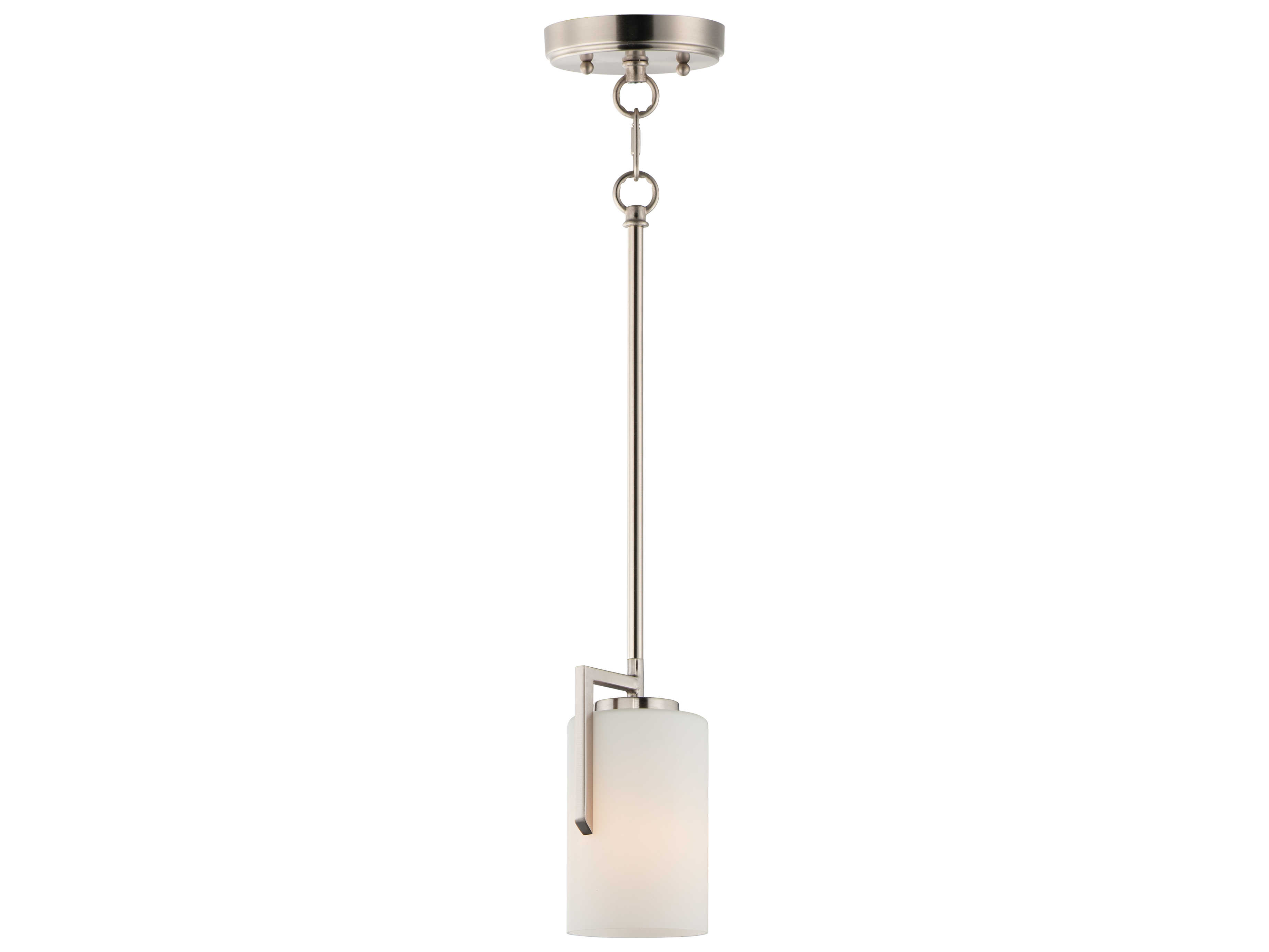Maxim Lighting Dart 1-Light Satin Nickel Glass Cylinder Mini Pendant
