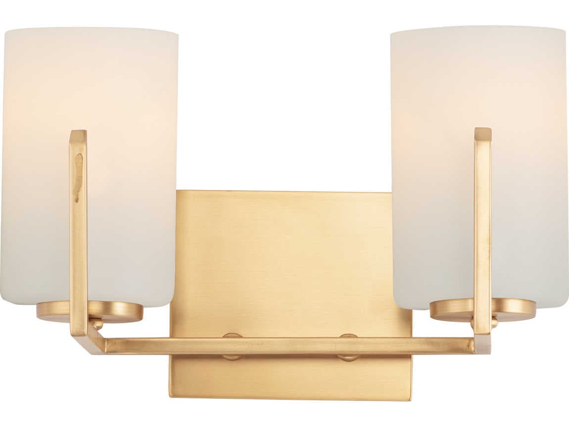 Maxim Lighting Dart 2-Light Satin Brass Glass Vanity Light