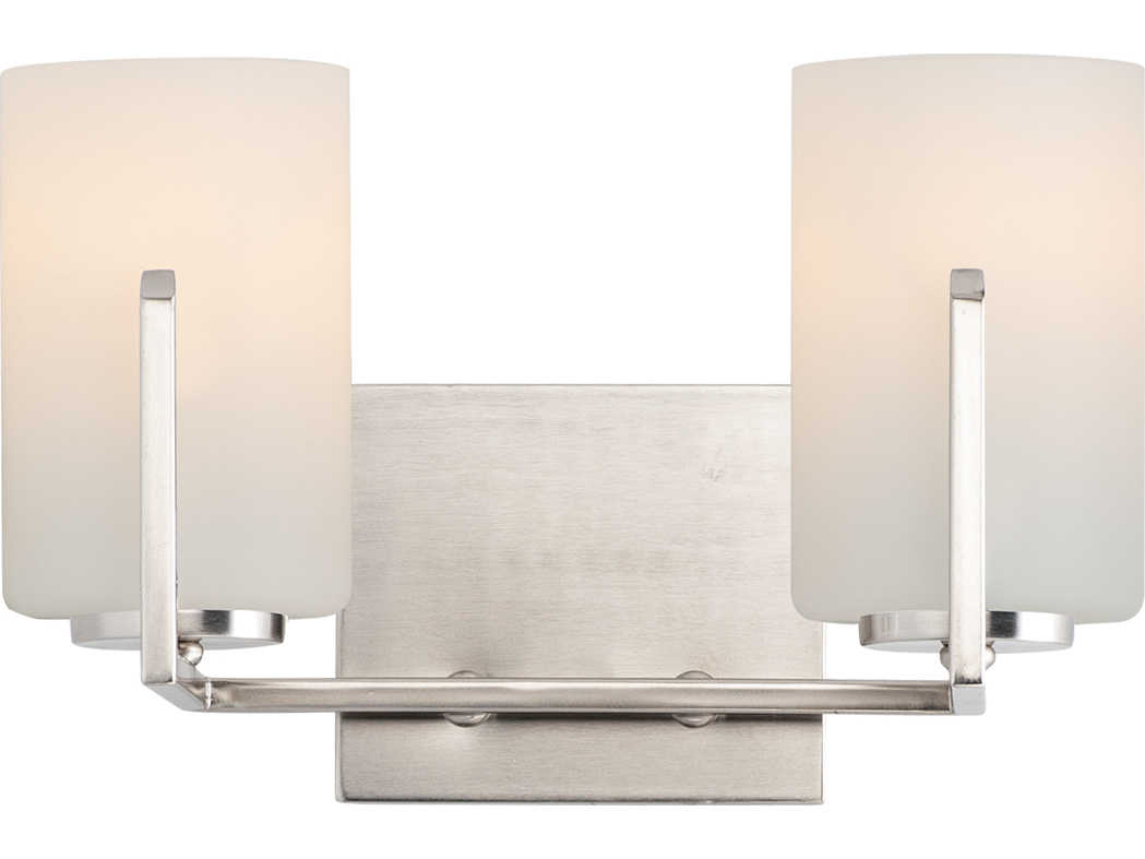 Maxim Lighting Dart 2-Light Satin Nickel Glass Vanity Light