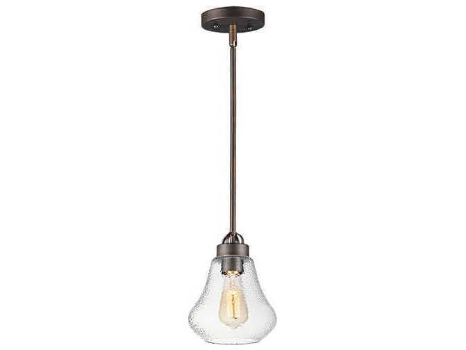 Maxim Lighting Dianne 1-Light Oil Rubbed Bronze Brown Glass Bell Mini Pendant