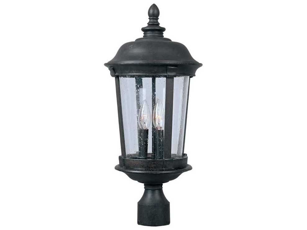 Maxim Lighting Dover DC & Seedy Glass 3 - Light Incandescent Outdoor Post Light