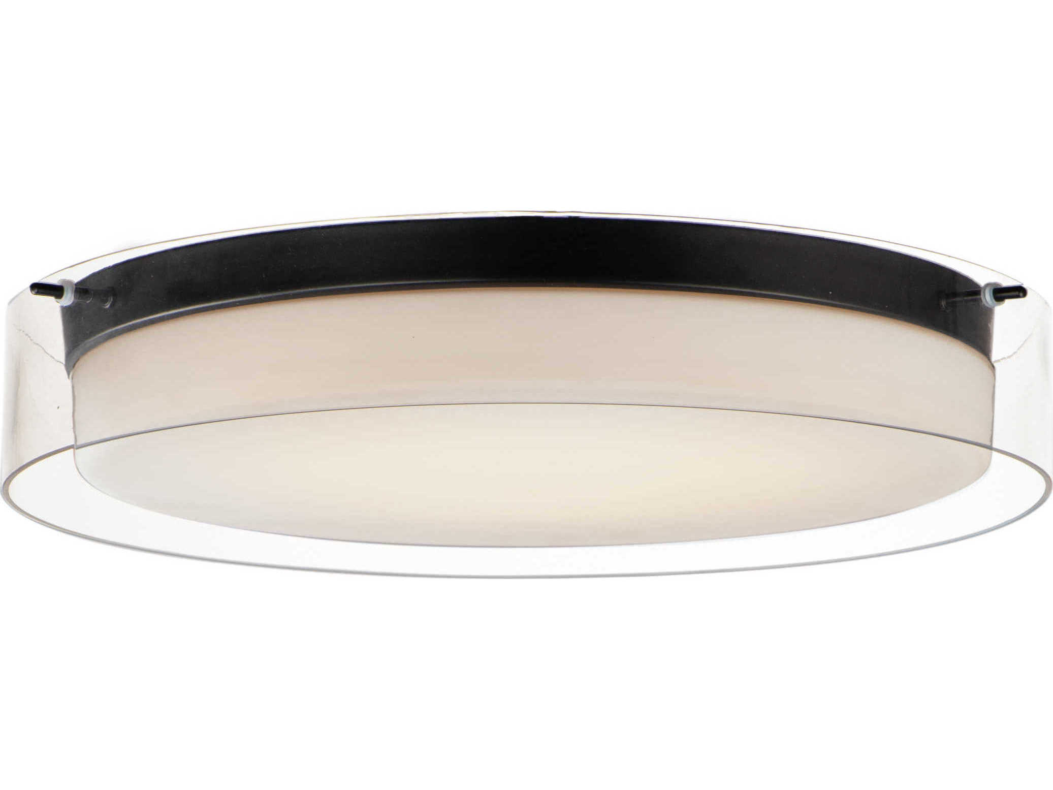 Maxim Lighting Duo 1-Light Black Glass LED Drum Flush Mount