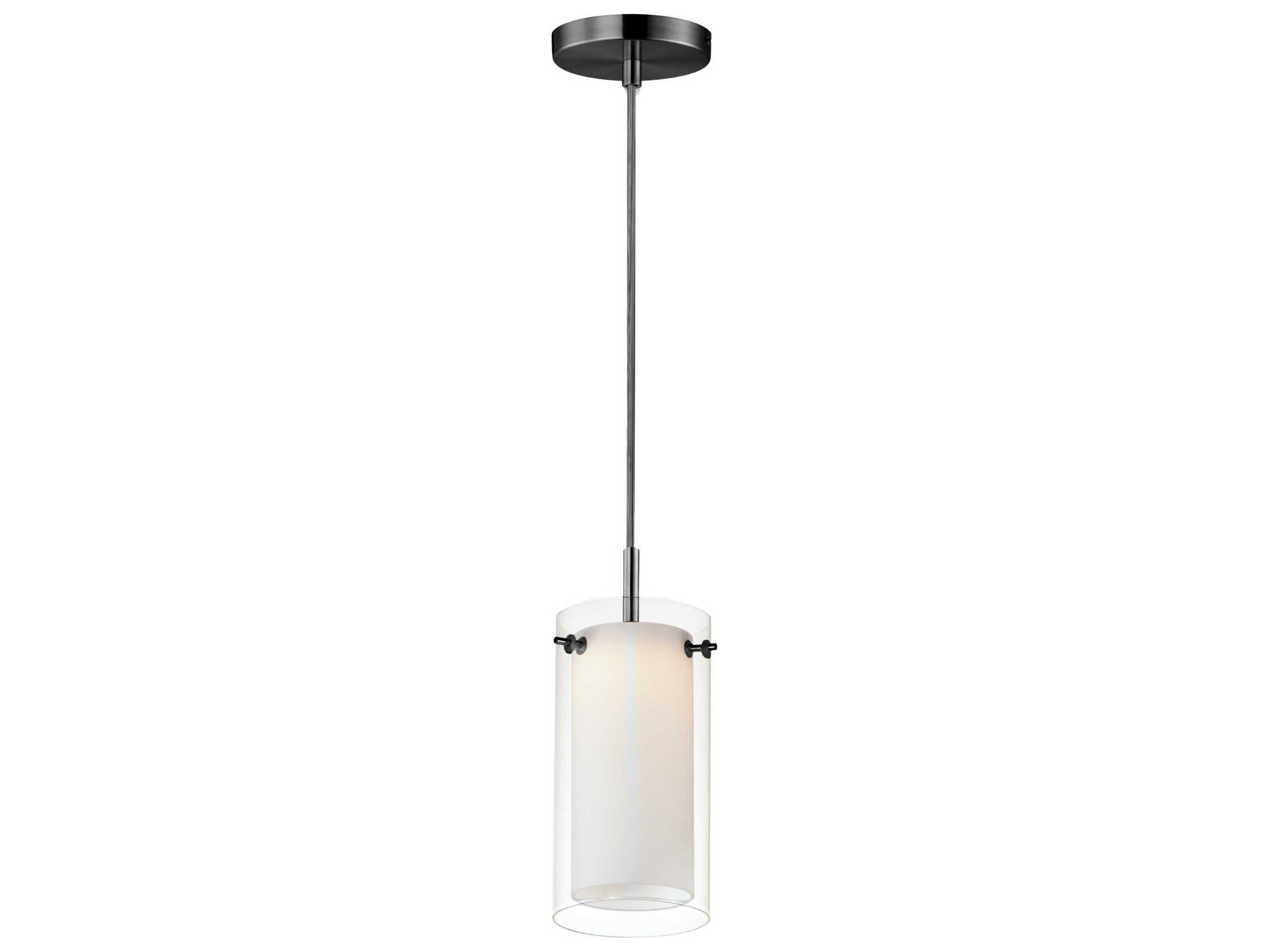 Maxim Lighting Duo 1-Light Black Glass LED Cylinder Mini Pendant