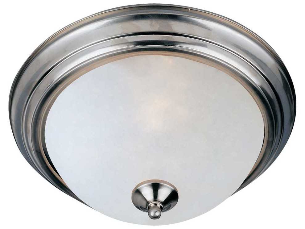 Maxim Lighting Essentials 3-Light Satin Nickel Glass Bell Flush Mount