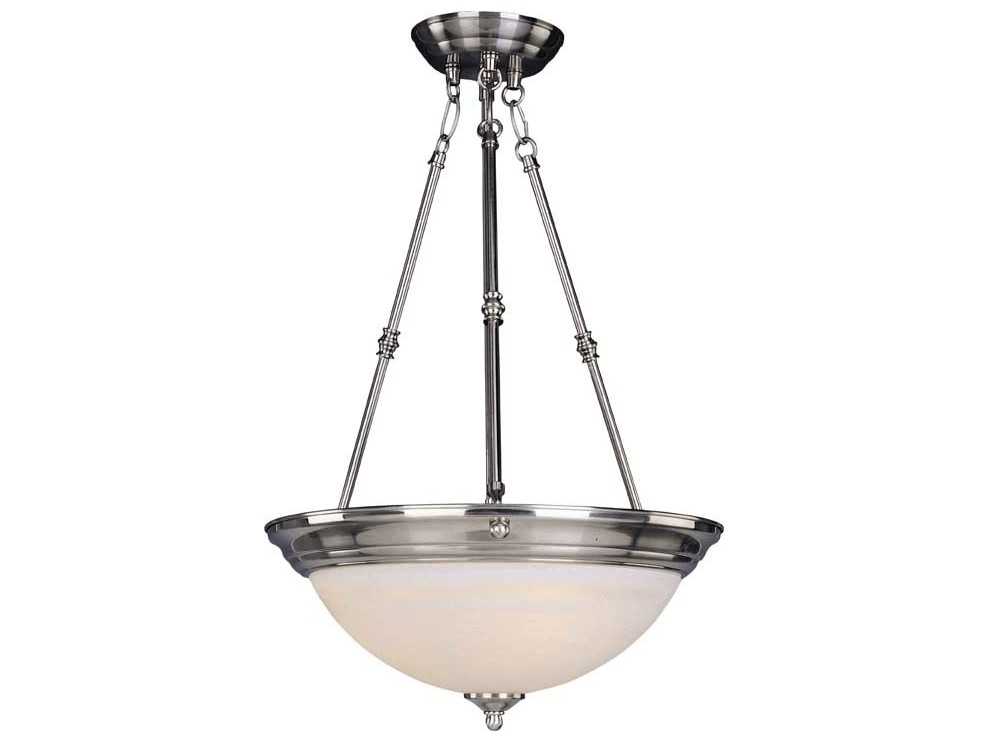 Maxim Lighting Essentials 3-Light Satin Nickel Glass Bowl Pendant
