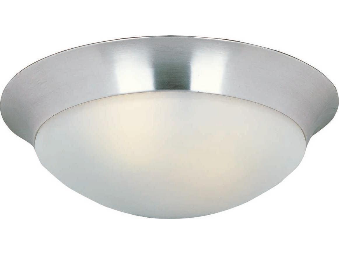 Maxim Lighting Essentials 3-Light Satin Nickel Glass Bowl Flush Mount