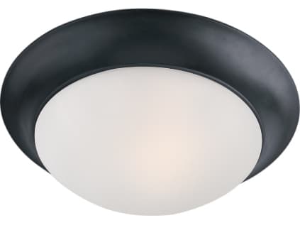 Maxim Lighting Essentials - 2-Light Black Glass Bowl Flush Mount