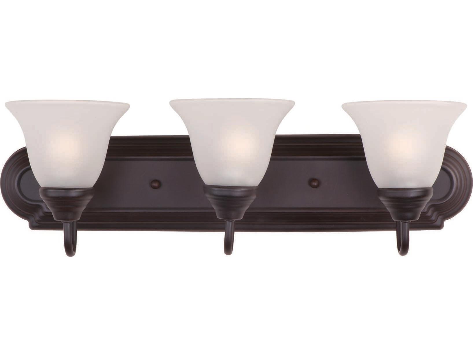 Maxim Lighting Essentials 3-Light Oil Rubbed Bronze Glass Vanity Light