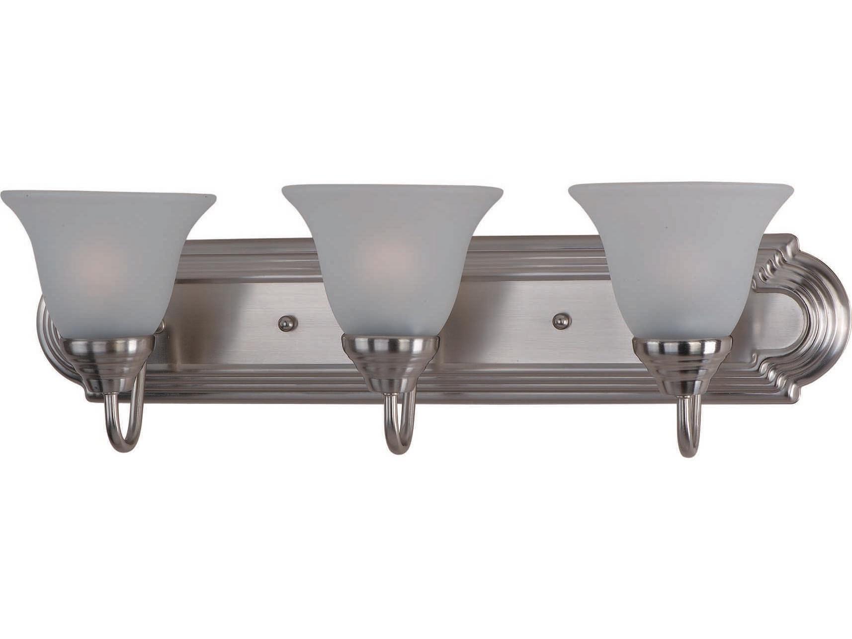 Maxim Lighting Essentials 3-Light Satin Nickel Glass Vanity Light