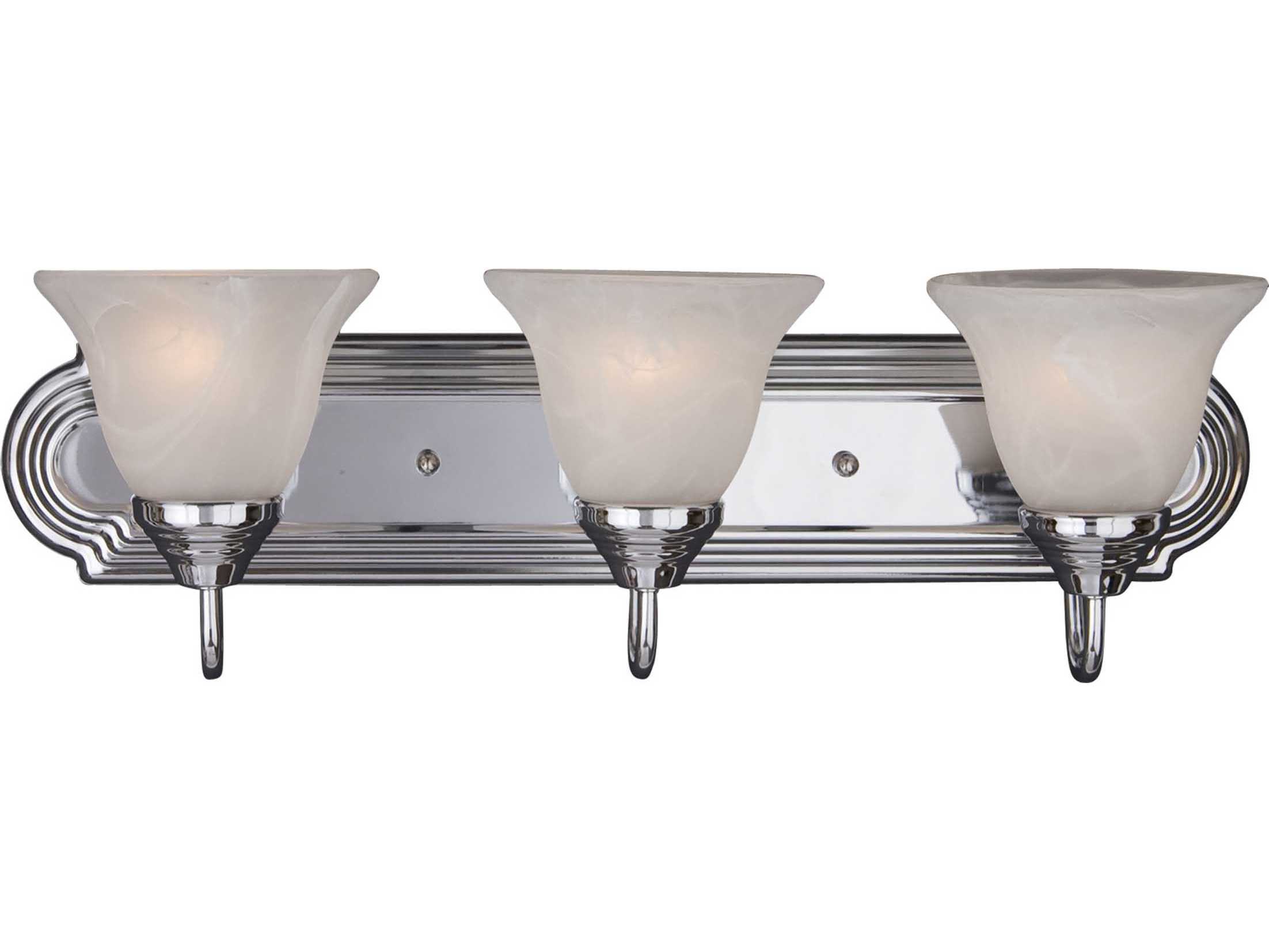 Maxim Lighting Essentials 3-Light Polished Chrome Glass Vanity Light