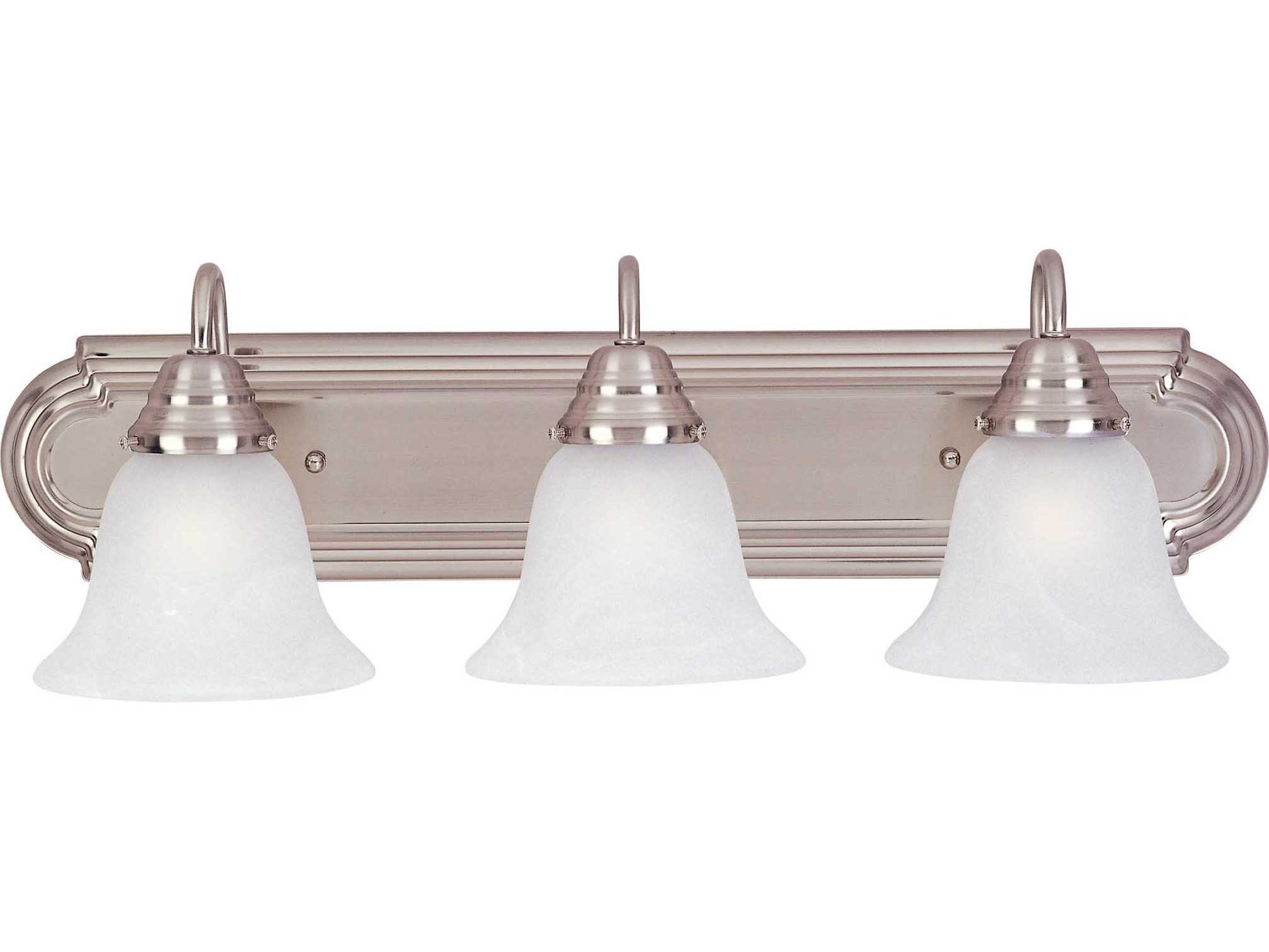 Maxim Lighting Essentials 3-Light Satin Nickel Glass Vanity Light