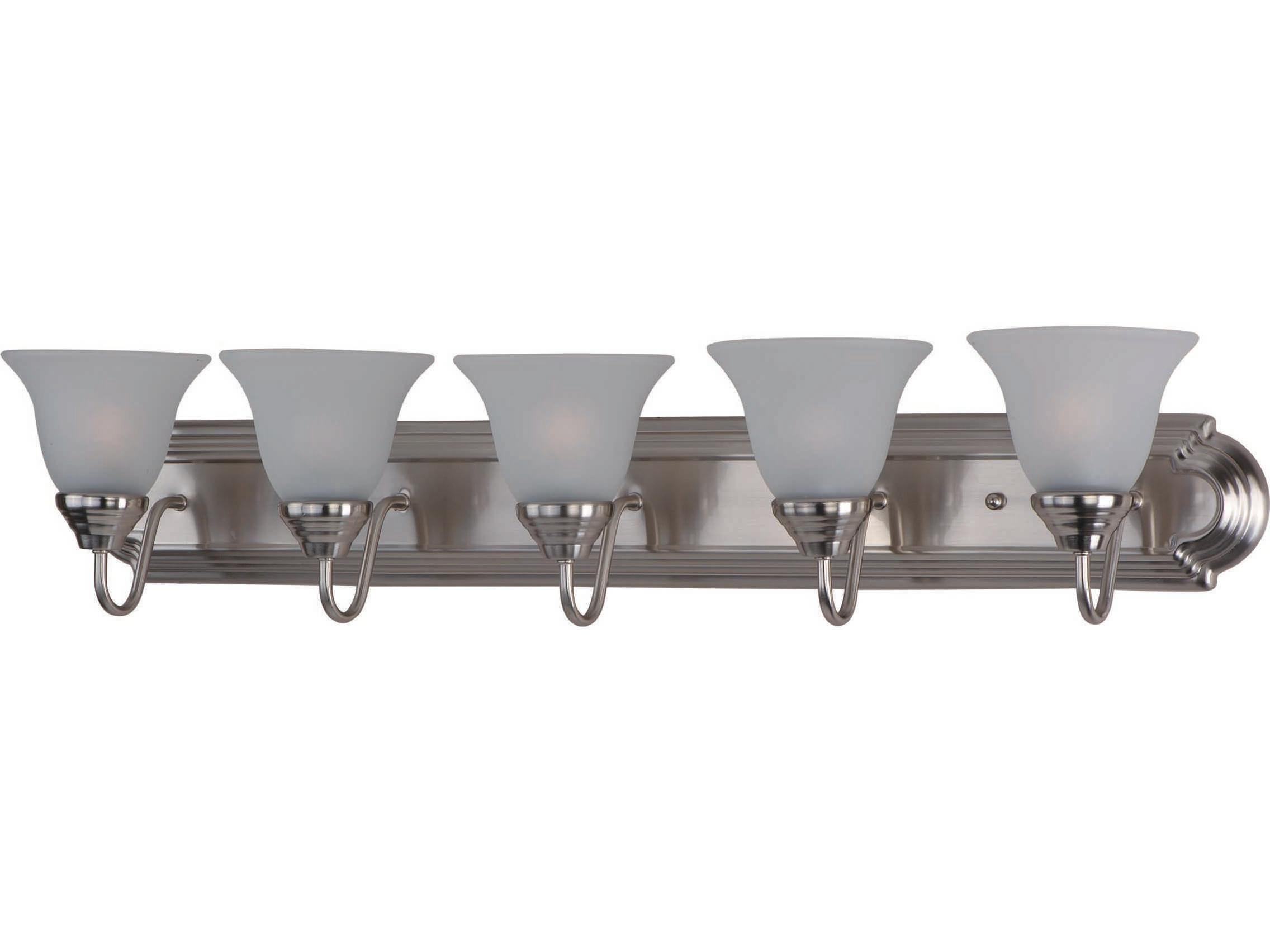 Maxim Lighting Essentials 5-Light Satin Nickel Glass Vanity Light