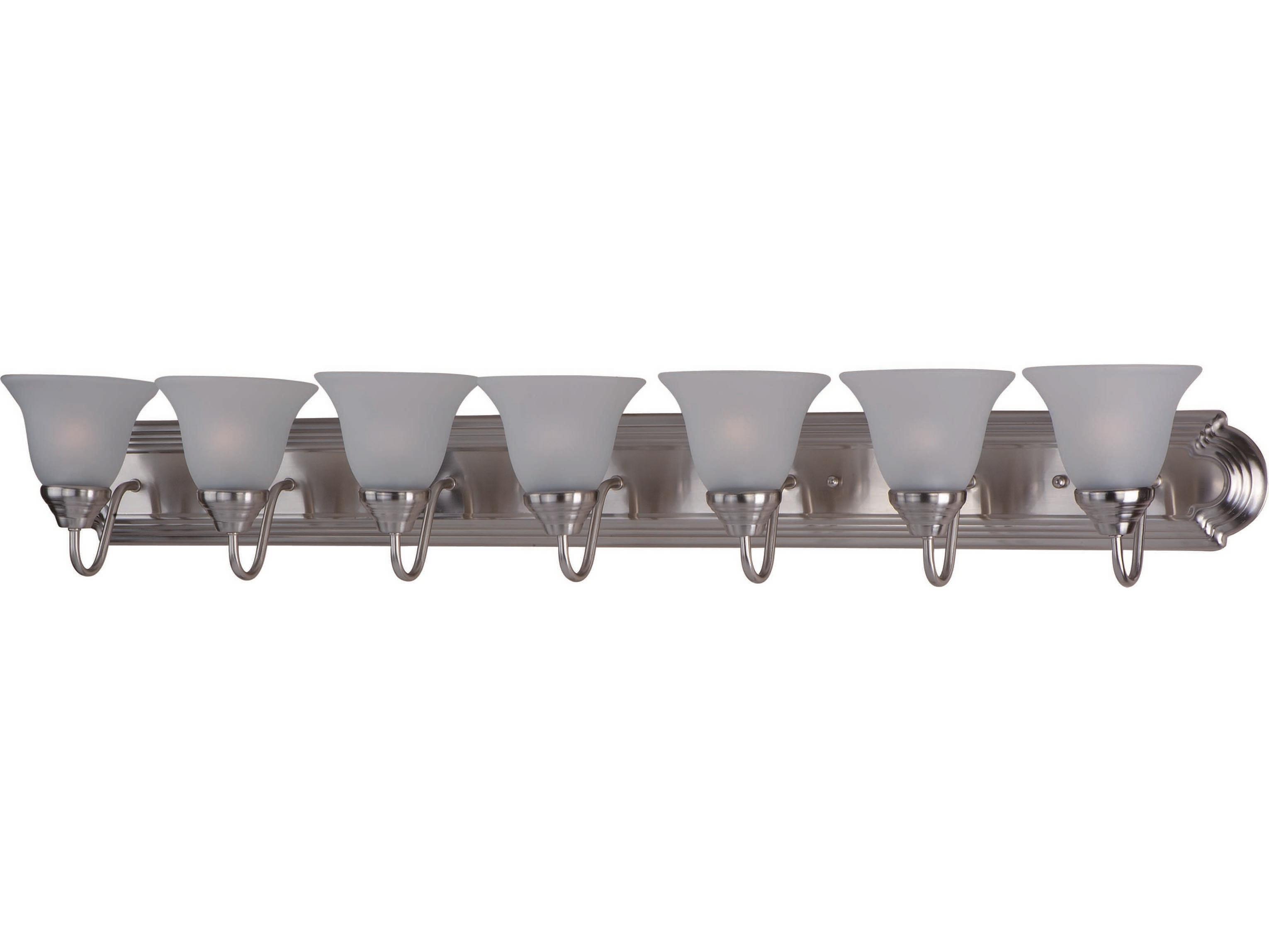 Maxim Lighting Essentials 7-Light Satin Nickel Glass Vanity Light