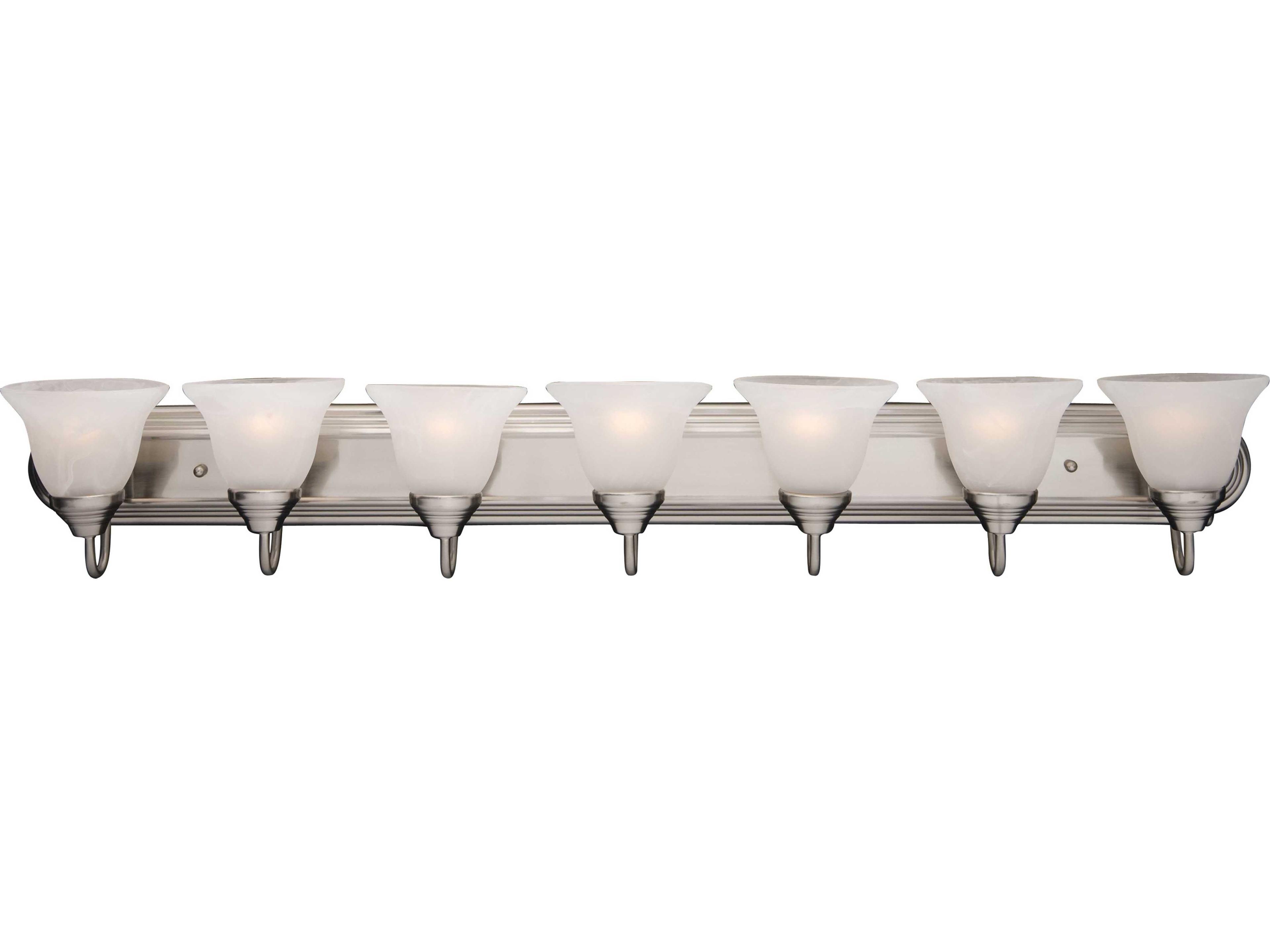 Maxim Lighting Essentials 7-Light Satin Nickel Glass Vanity Light