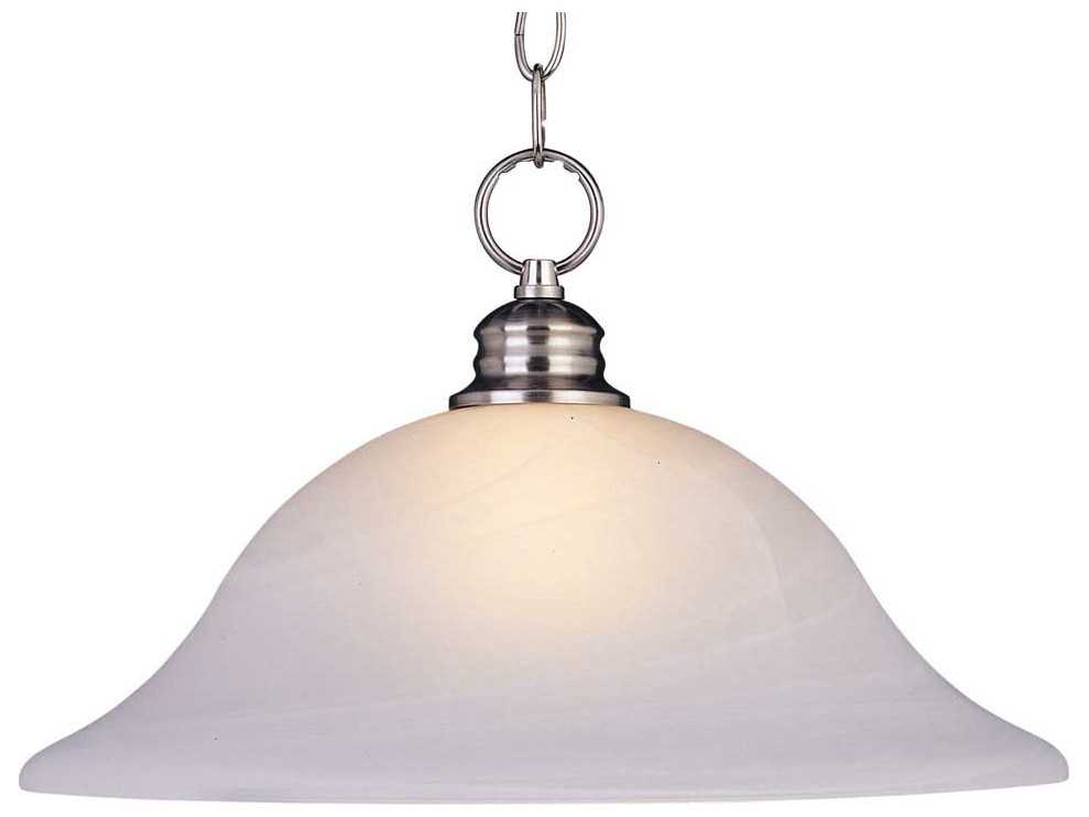 Maxim Lighting Essentials 1-Light Satin Nickel Glass Bell Pendant