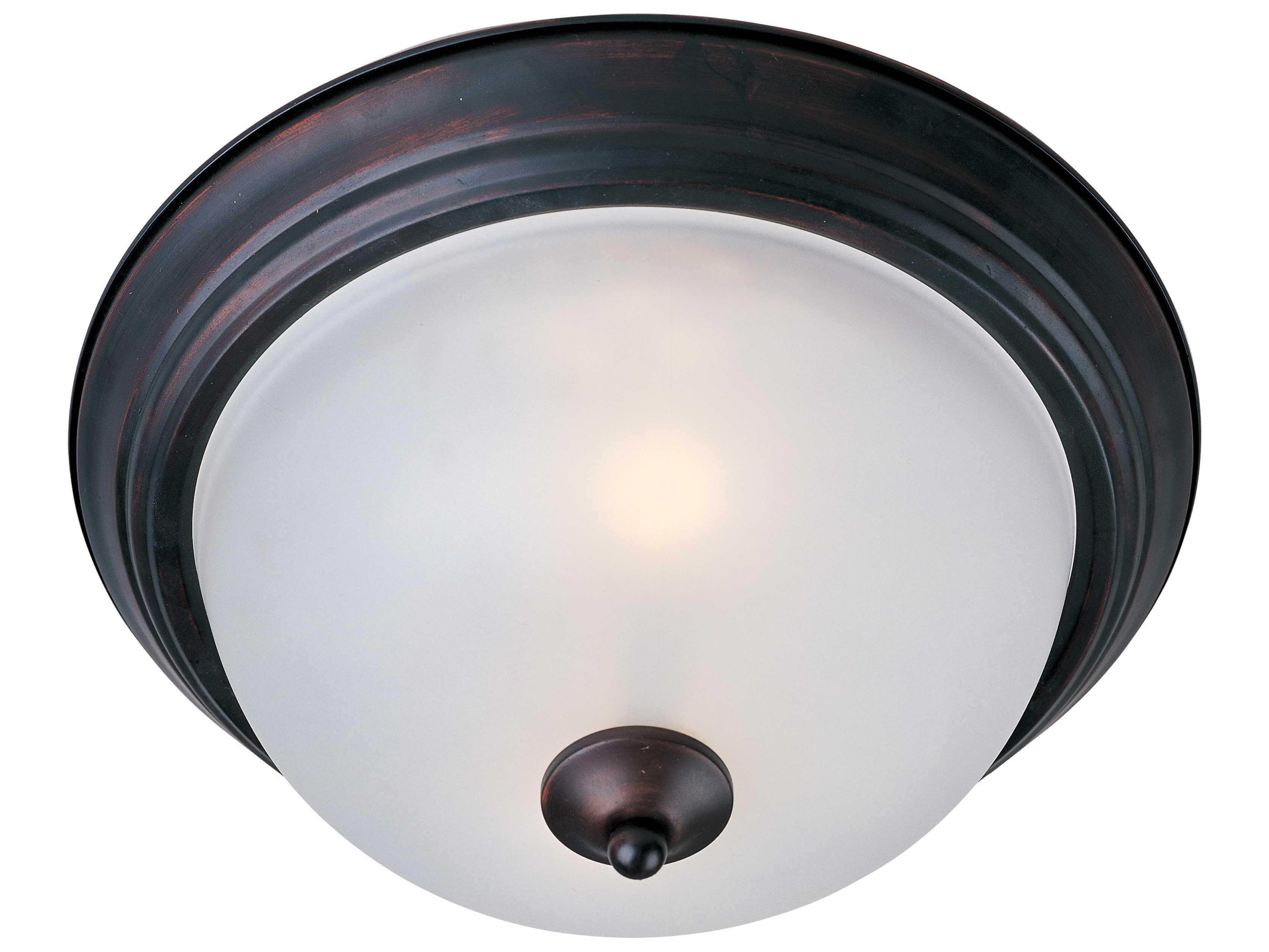 Maxim Lighting Essentials 1-Light Oil Rubbed Bronze Glass Bowl Flush Mount