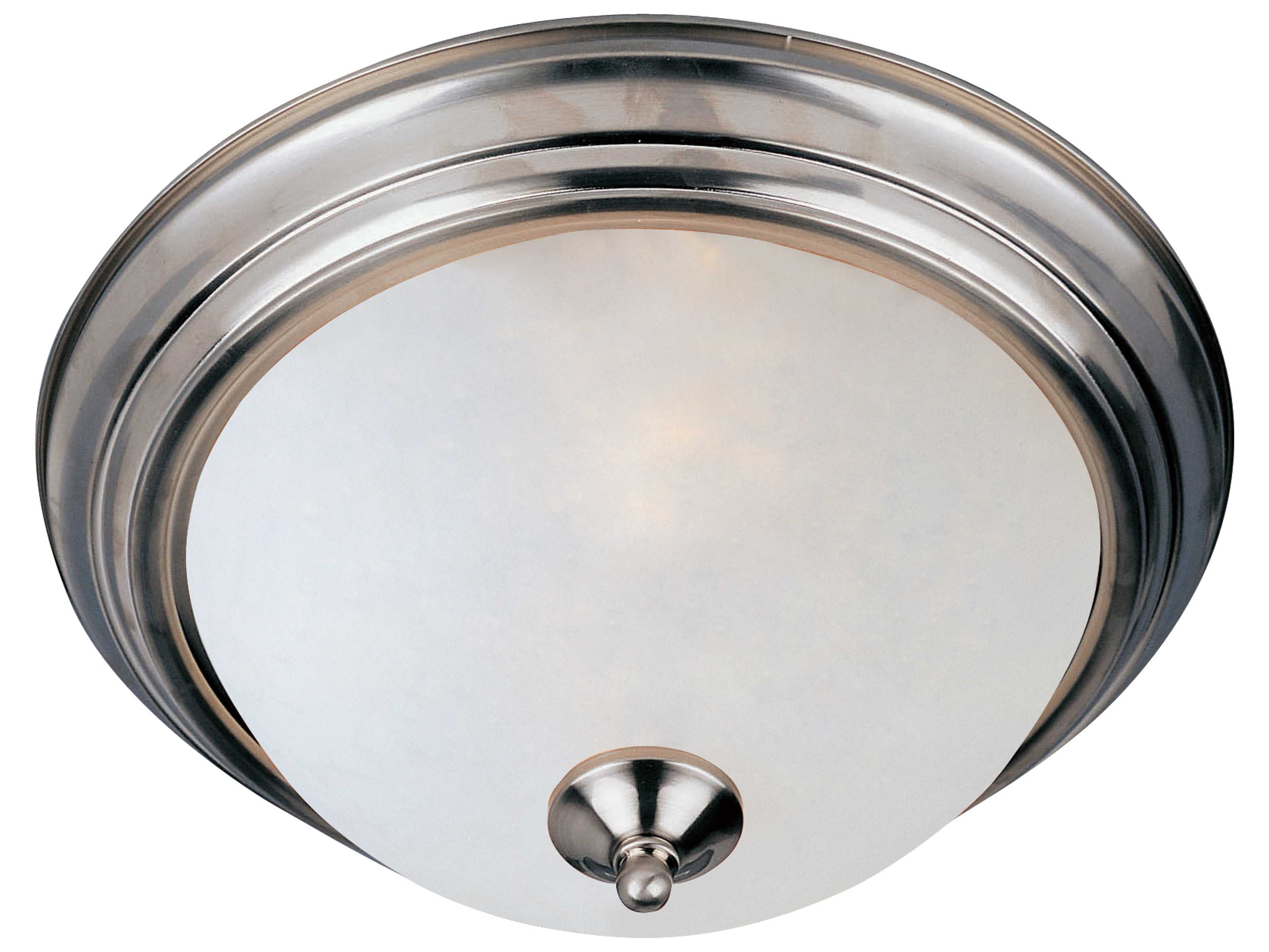 Maxim Lighting Essentials 1-Light Satin Nickel Glass Bowl Flush Mount