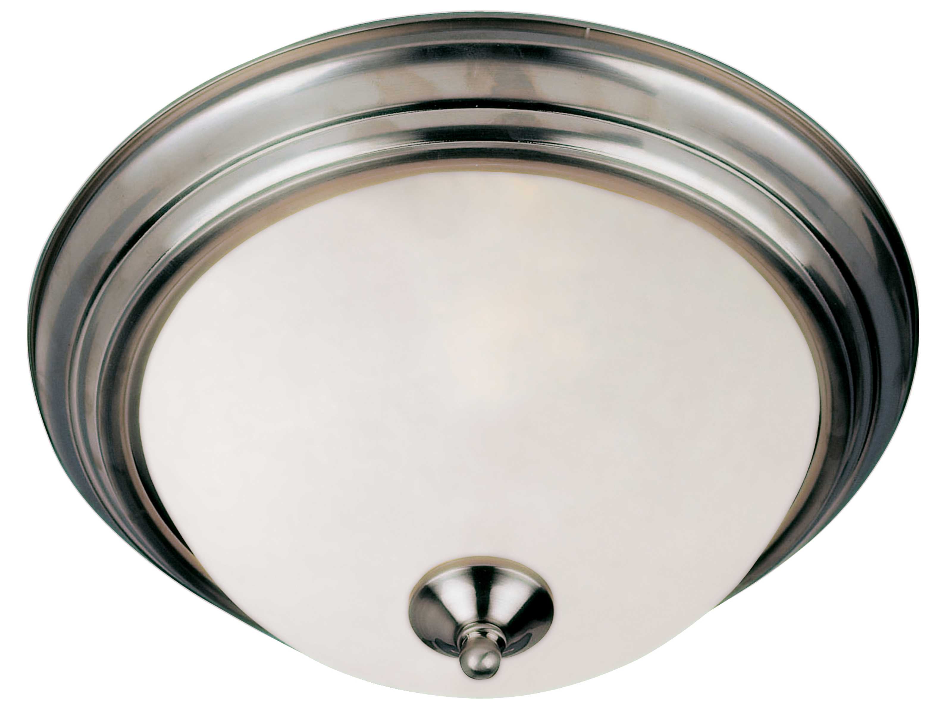 Maxim Lighting Essentials 2-Light Satin Nickel Glass Bell Flush Mount