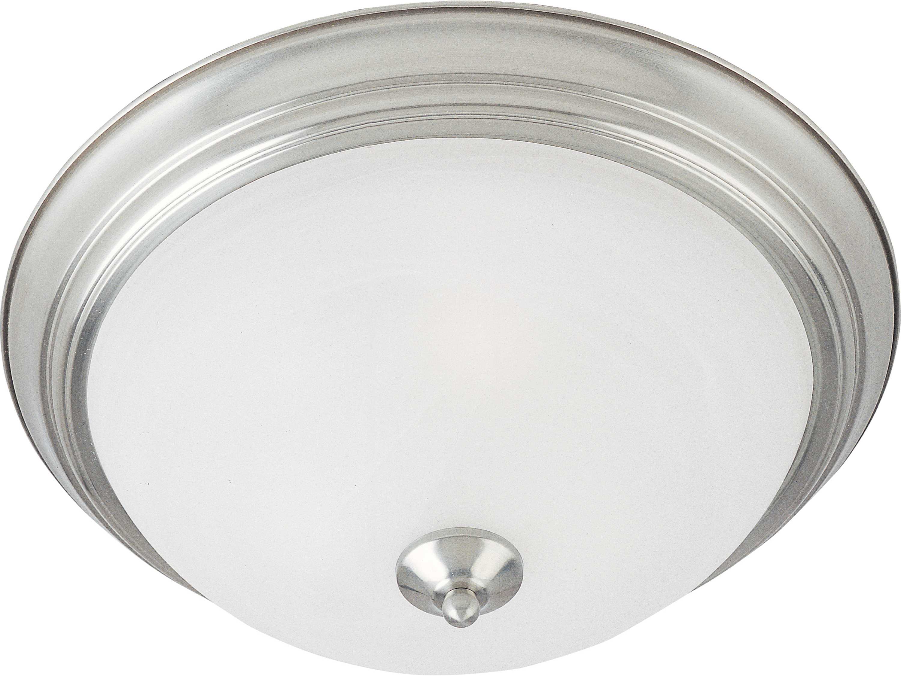 Maxim Lighting Essentials 2-Light Satin Nickel Glass Bell Flush Mount